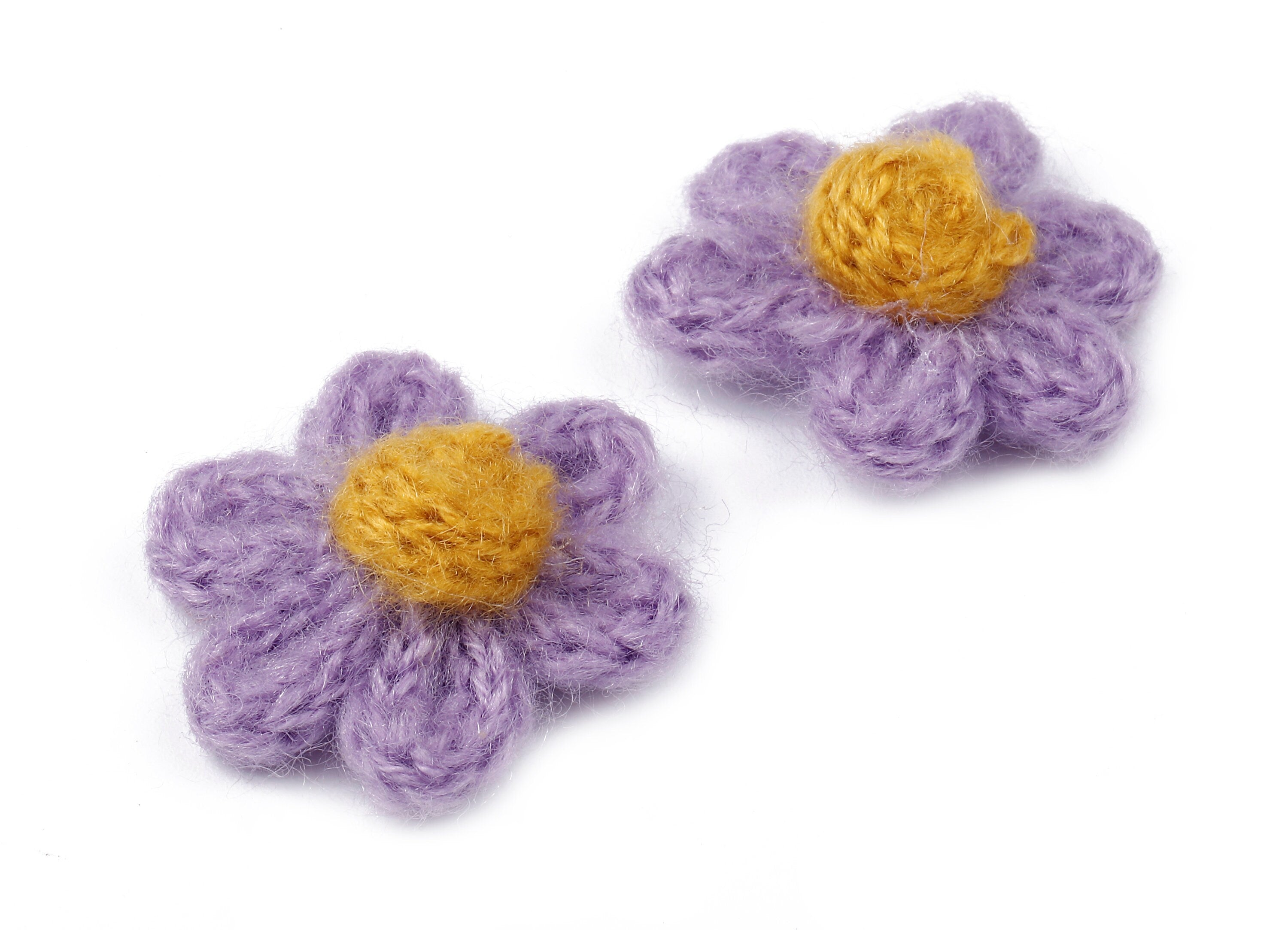 Crochet Flower Earrings - Knit Weaving Flower Earrings - Crochet Flower Pendant - Handmade Flower Earrings - 32.33x32.33x9.91mm - TS1082E - DOMEDBAZAAR