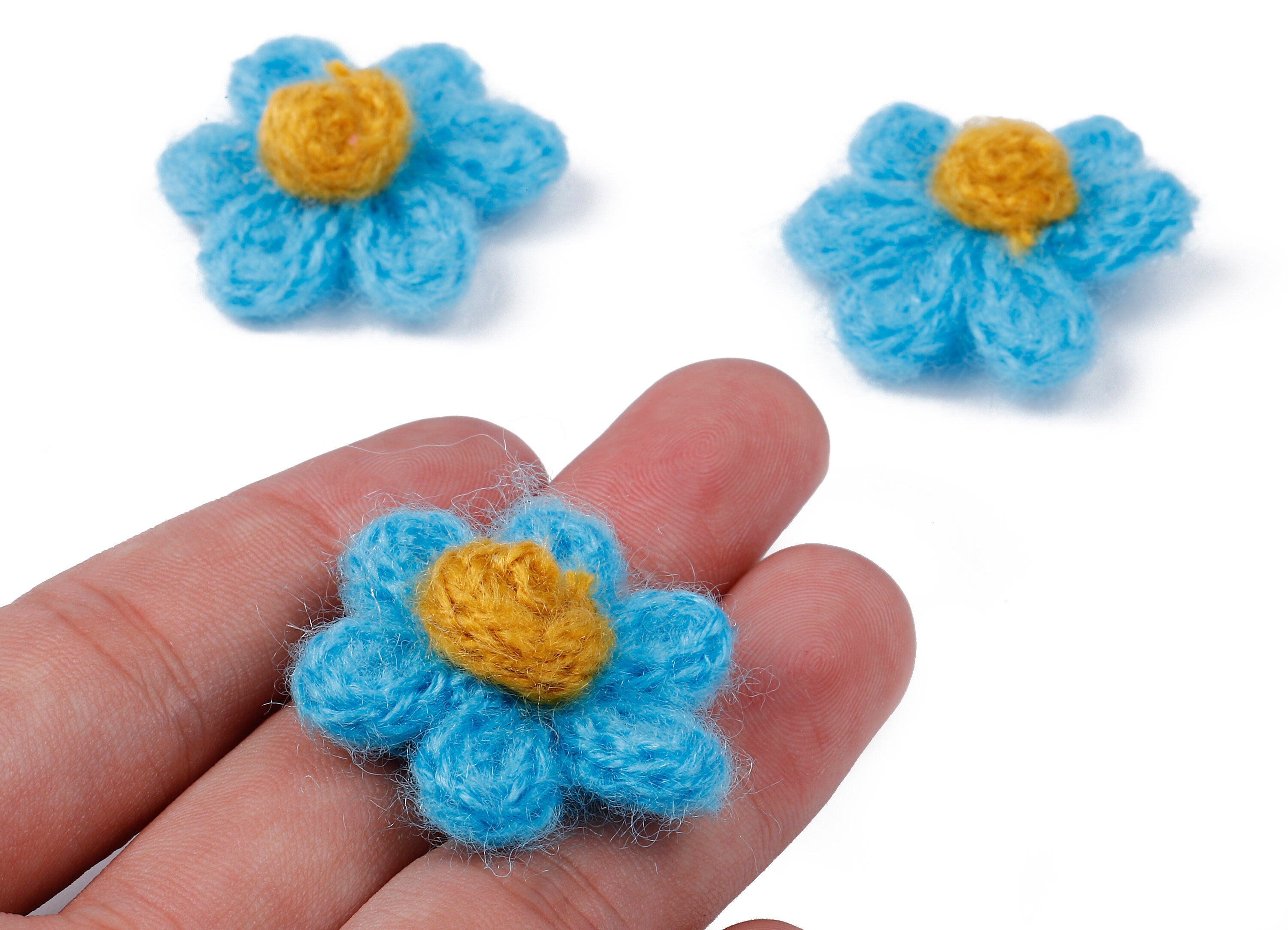 Crochet Flower Earrings - Knit Weaving Flower Earrings - Crochet Flower Pendant - Handmade Flower Earrings - 32.33x32.33x9.91mm - TS1082F - DOMEDBAZAAR