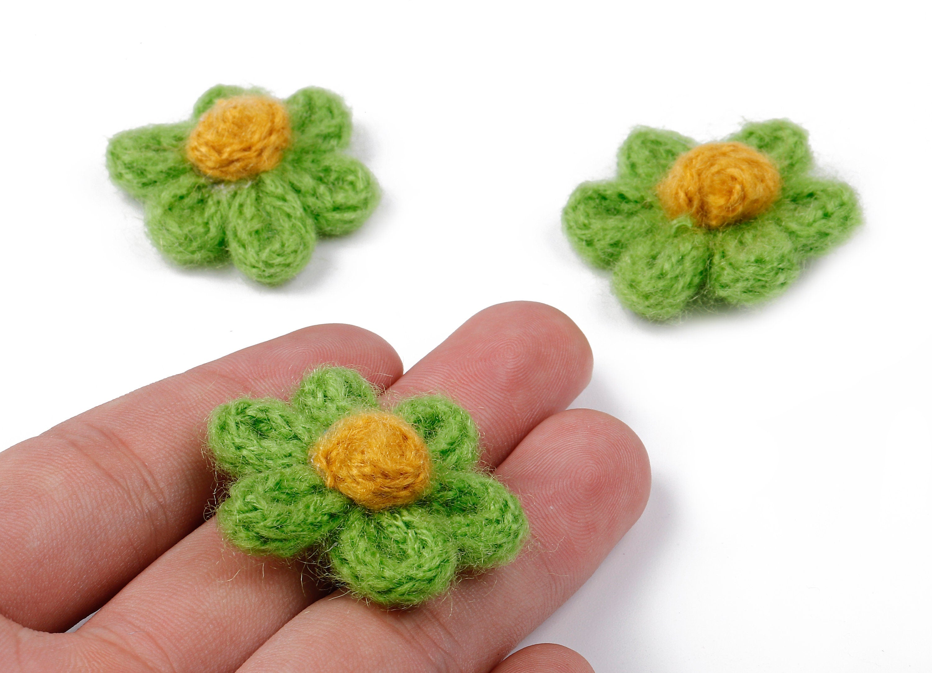 Crochet Flower Earrings - Knit Weaving Flower Earrings - Crochet Flower Pendant - Handmade Flower Earrings - 32.33x32.33x9.91mm - TS1082H - DOMEDBAZAAR