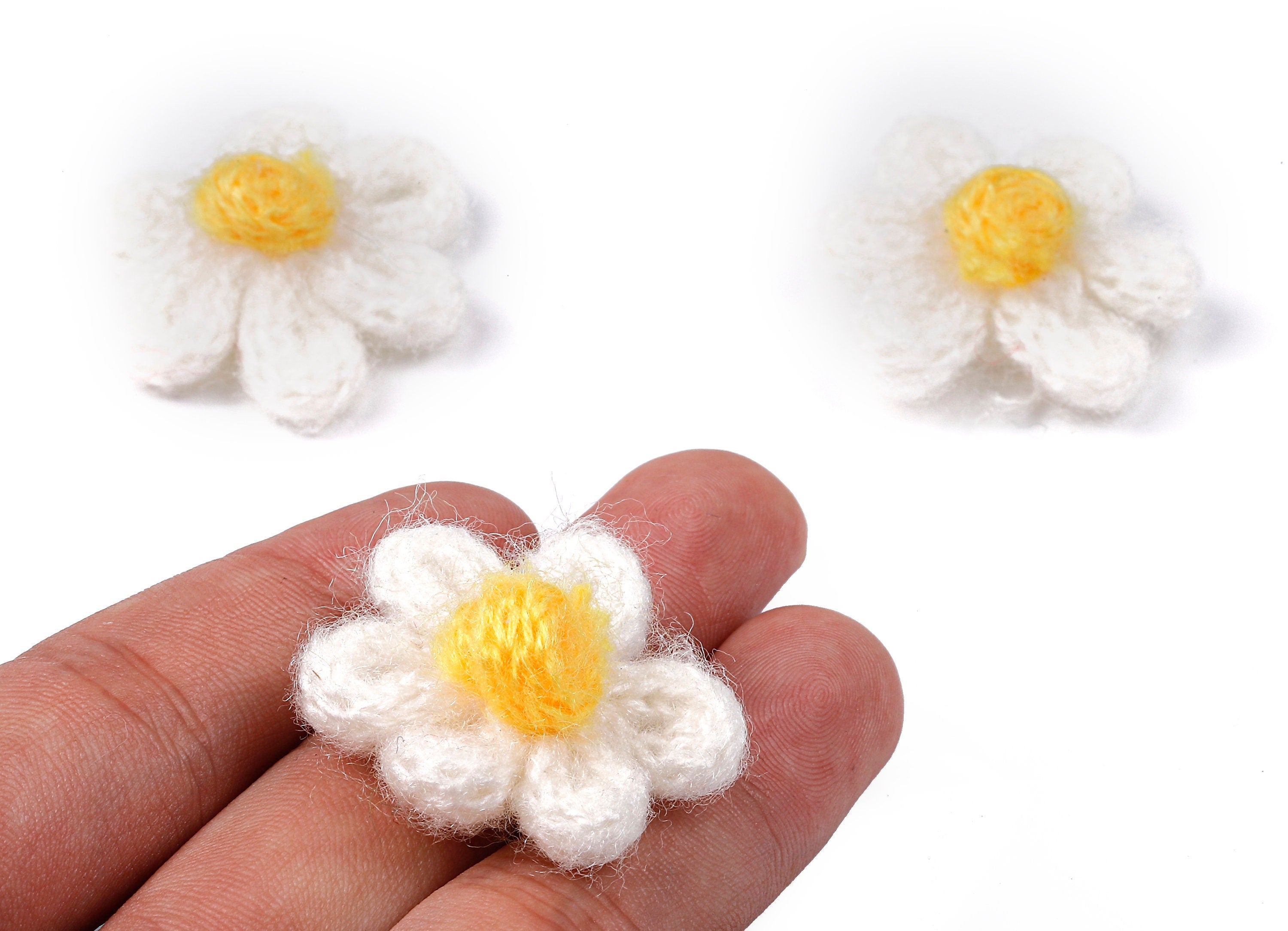 Crochet Flower Earrings - Knit Weaving Flower Earrings - Crochet Flower Pendant - Handmade Flower Earrings - 32.33x32.33x9.91mm - TS1082L - DOMEDBAZAAR