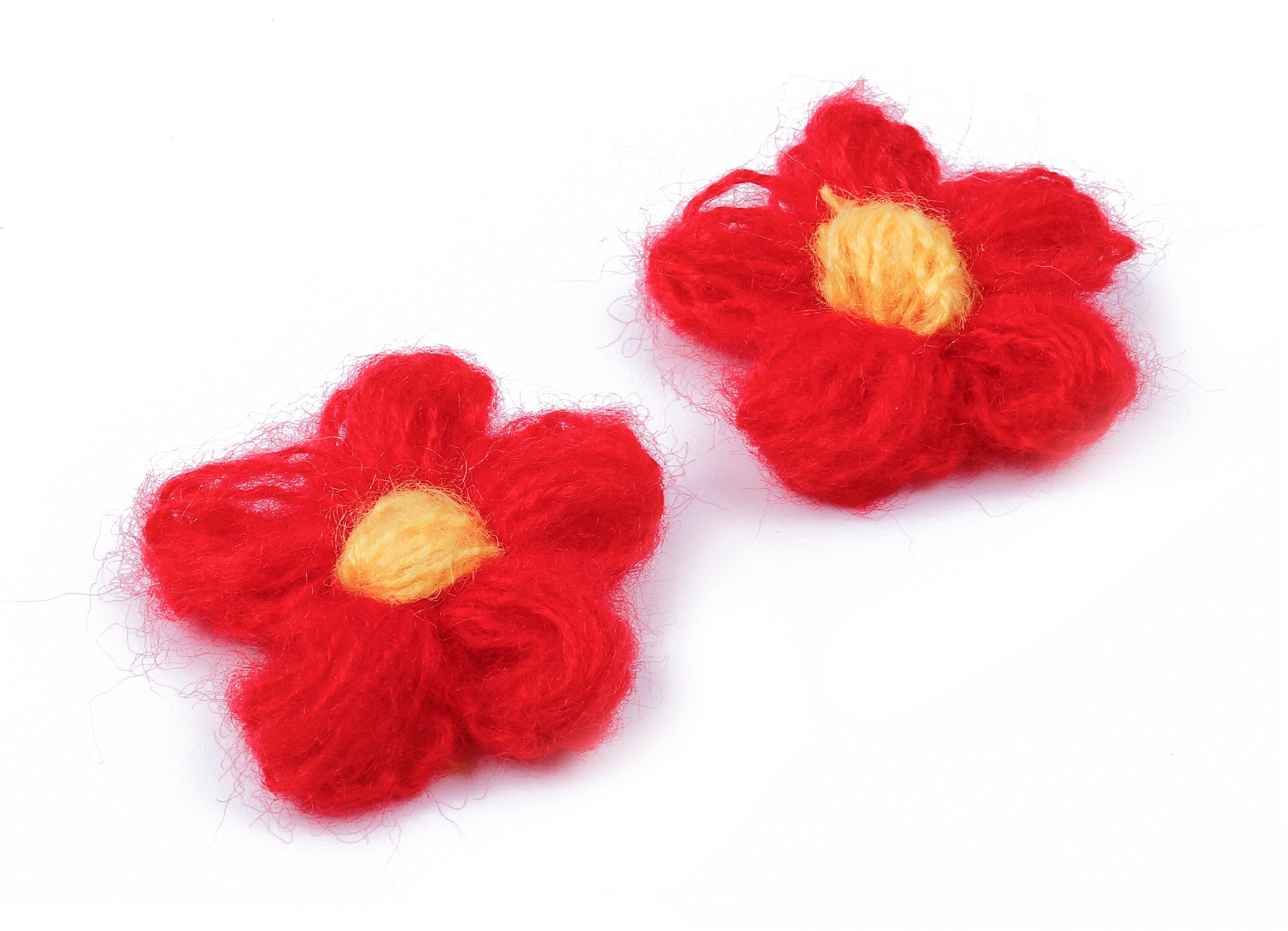 Crochet Flower Earrings - Knit Weaving Flower Earrings - Crochet Flower Pendant - Handmade Flower Earrings - 40.29x40.29x3.99mm - TS1081B - DOMEDBAZAAR