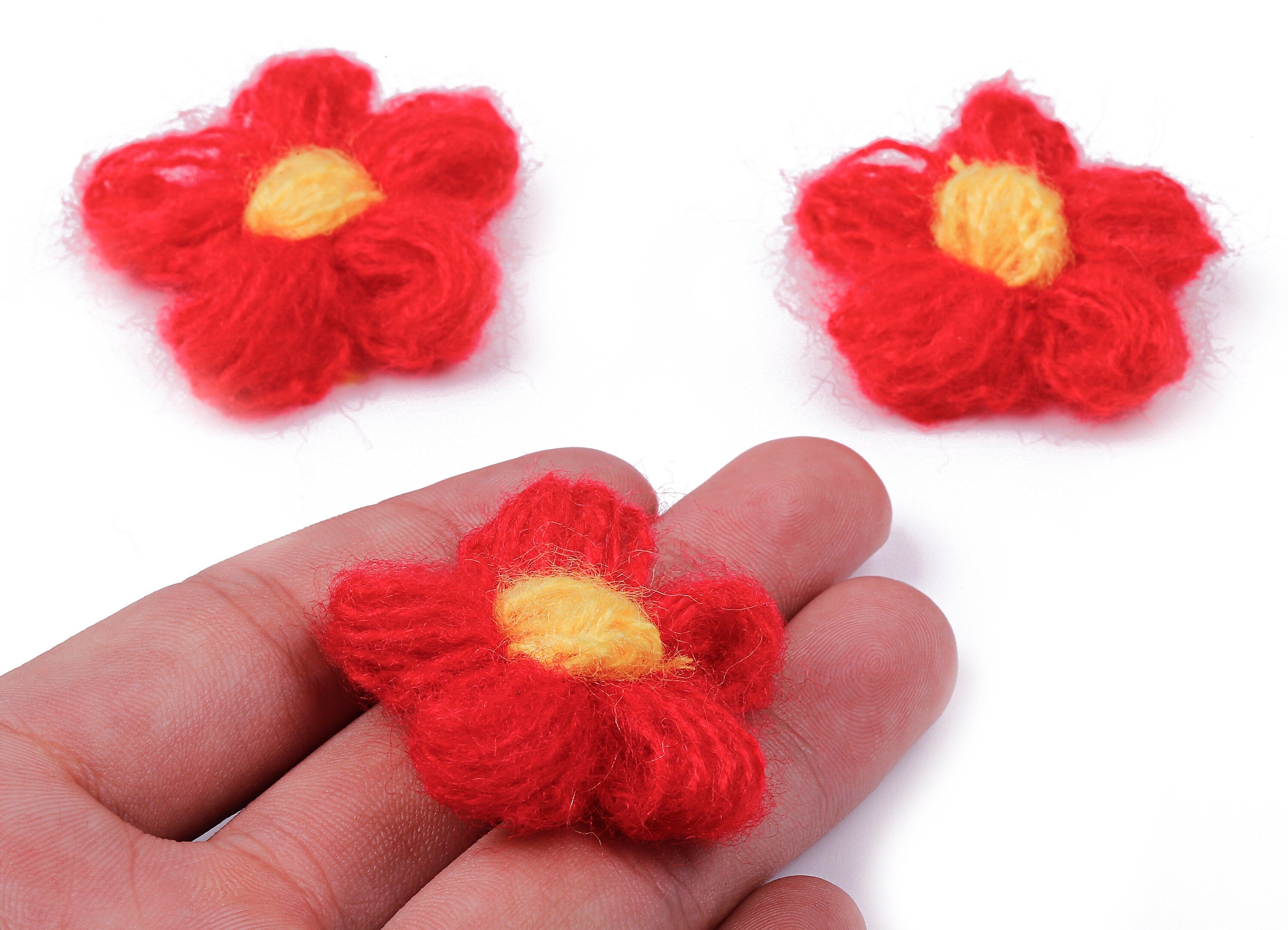 Crochet Flower Earrings - Knit Weaving Flower Earrings - Crochet Flower Pendant - Handmade Flower Earrings - 40.29x40.29x3.99mm - TS1081B - DOMEDBAZAAR