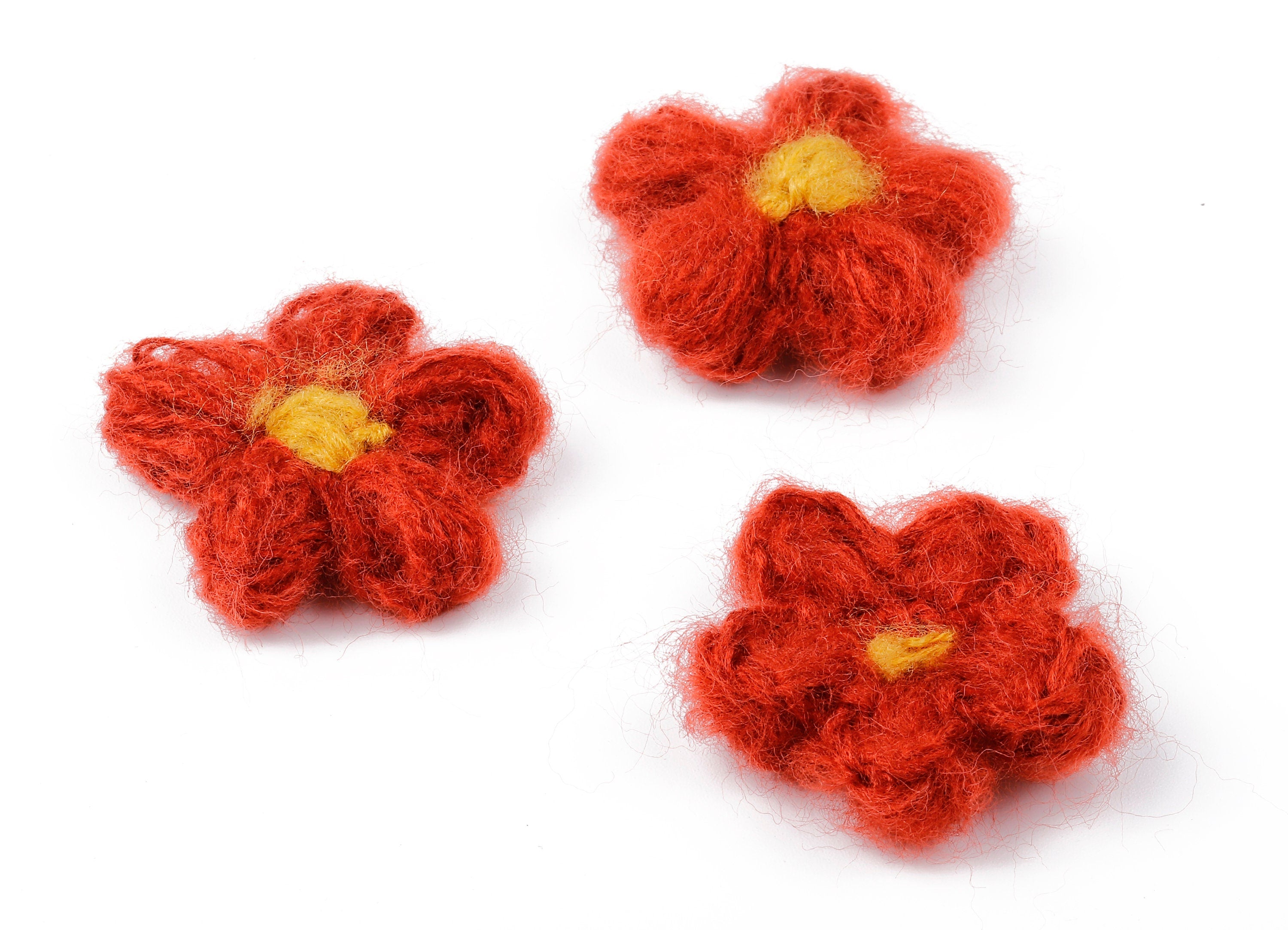Crochet Flower Earrings - Knit Weaving Flower Earrings - Crochet Flower Pendant - Handmade Flower Earrings - 40.29x40.29x3.99mm - TS1081E - DOMEDBAZAAR