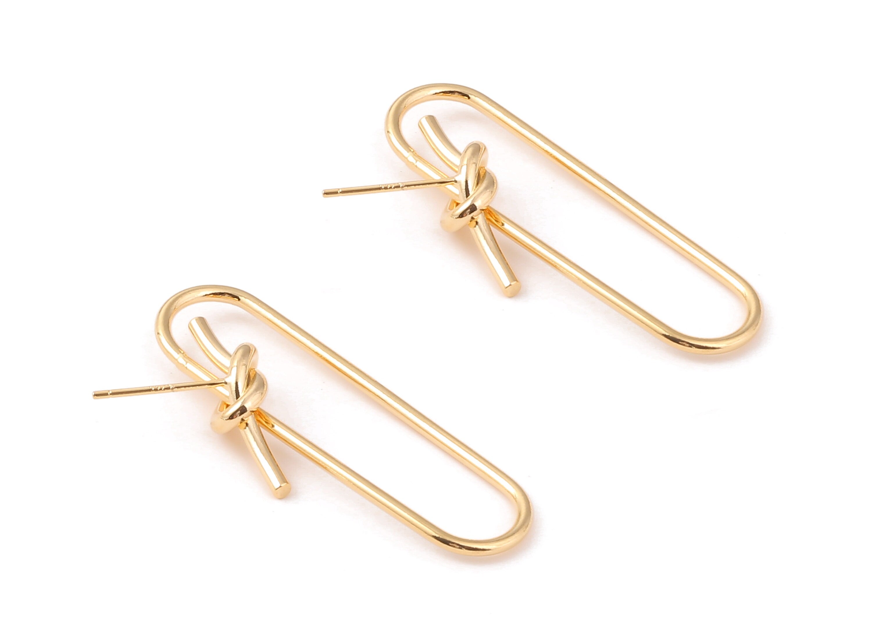 Brass Earing wire - Brass  Earring Post and Earring Stud - 18K Real Gold Plated Brass - Jewelry Supplie - 41.89x12.63x1.51mm - RGP1091 - DOMEDBAZAAR