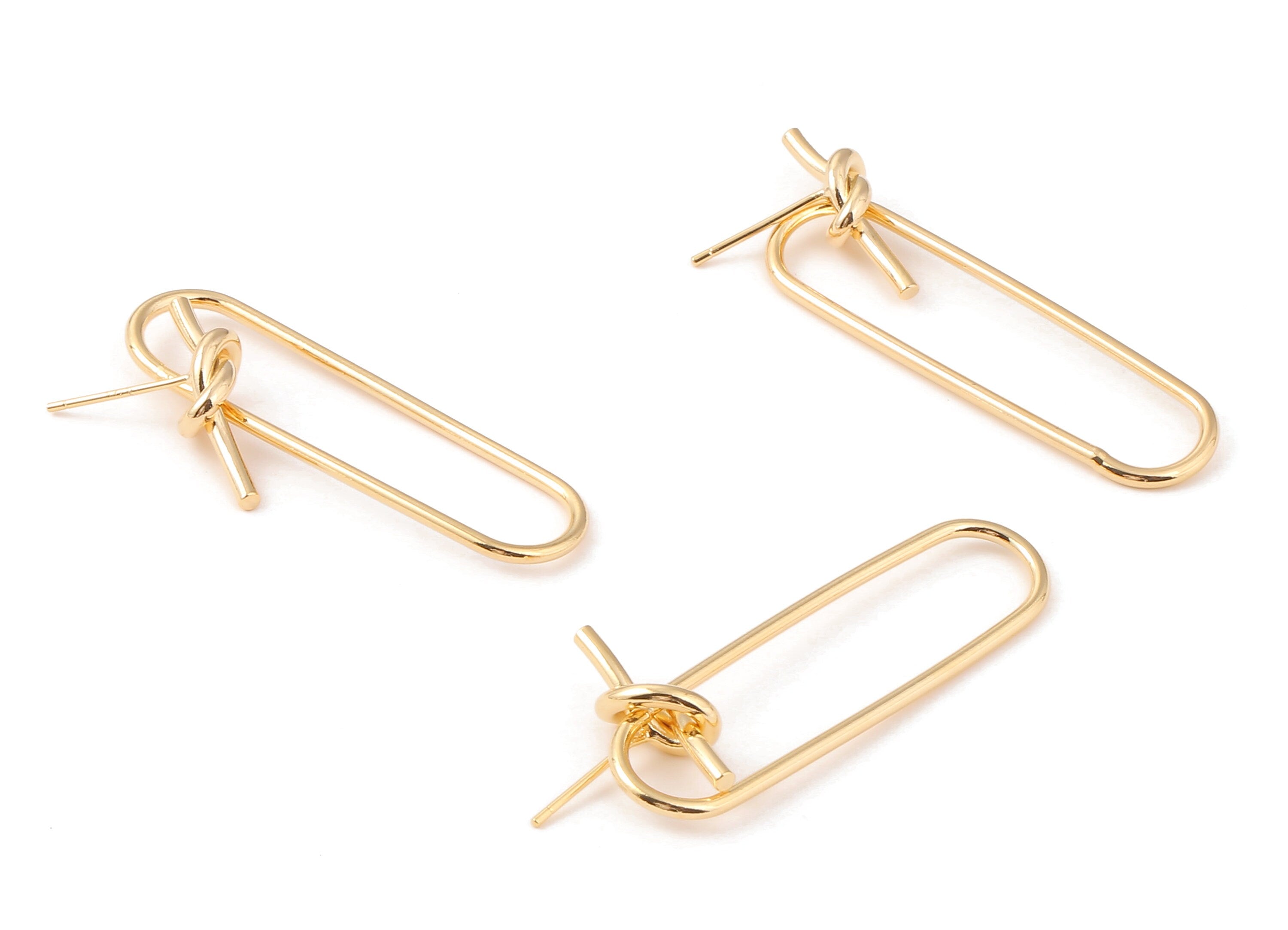 Brass Earing wire - Brass  Earring Post and Earring Stud - 18K Real Gold Plated Brass - Jewelry Supplie - 41.89x12.63x1.51mm - RGP1091 - DOMEDBAZAAR