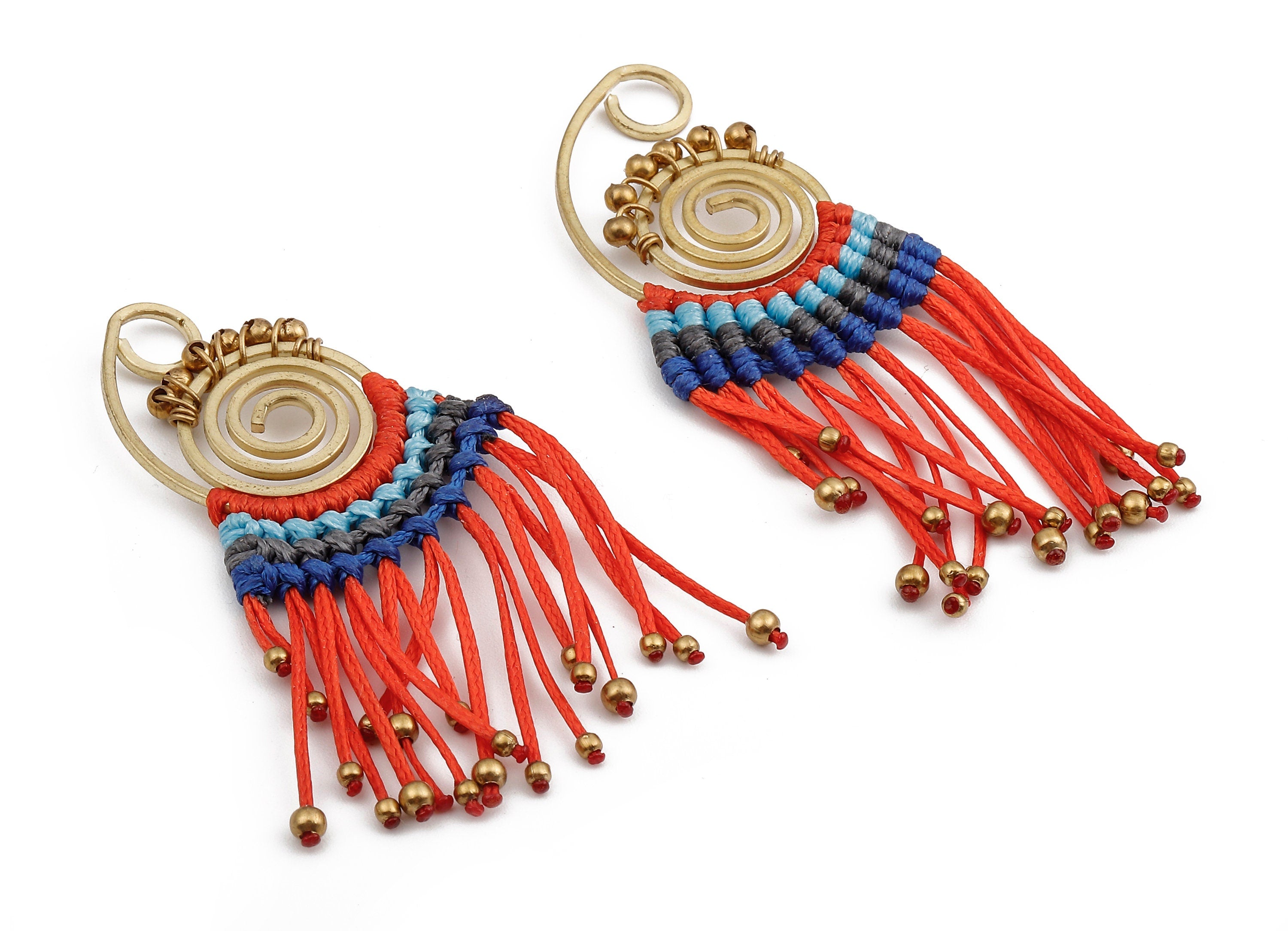 Tassel Earring Charms - Tassel Earring Pendant with Beads - Earring Accessories - Jewelry Supplies - 80.19x28.21x2.98mm- TS1108 - DOMEDBAZAAR