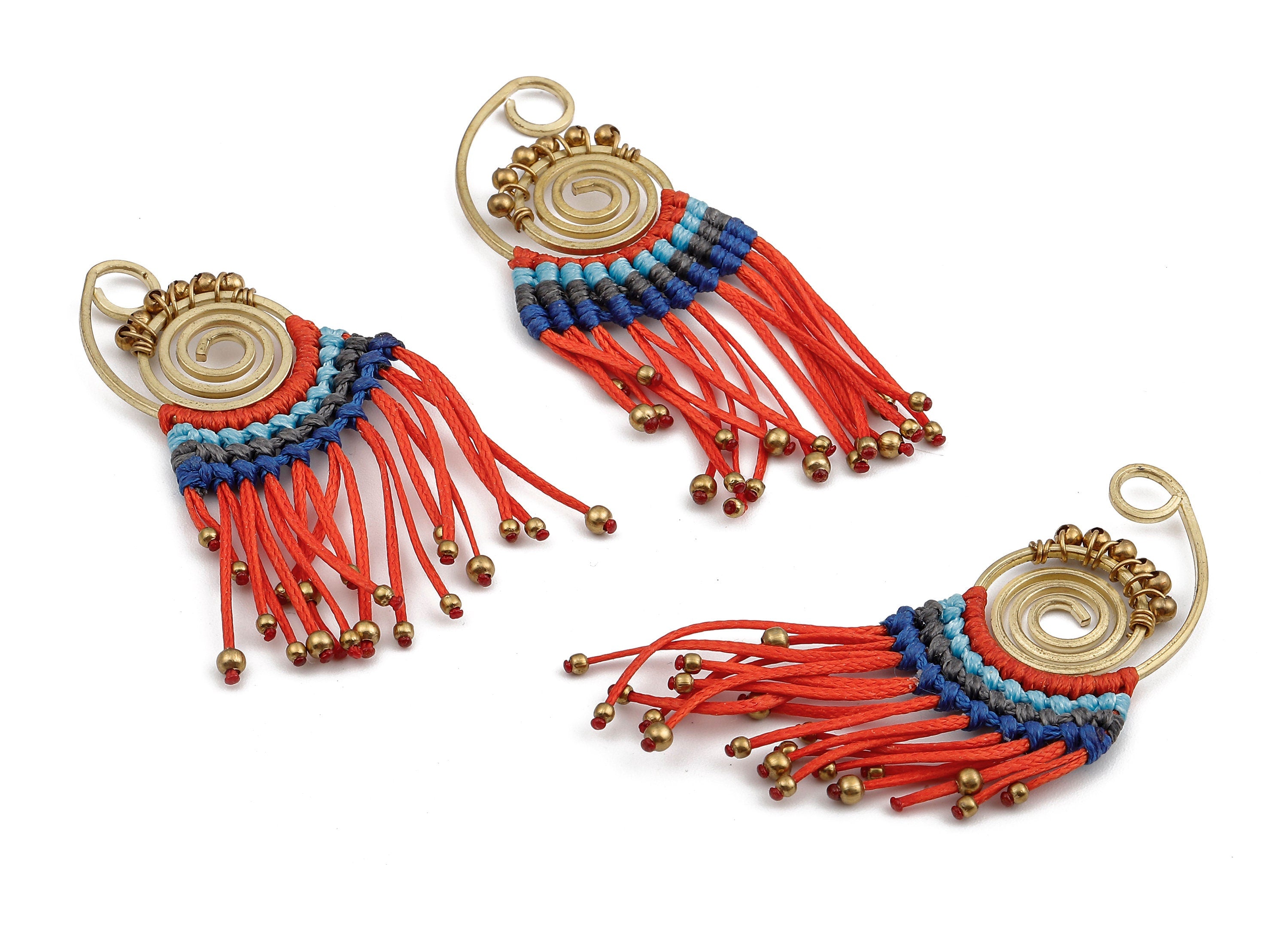 Tassel Earring Charms - Tassel Earring Pendant with Beads - Earring Accessories - Jewelry Supplies - 80.19x28.21x2.98mm- TS1108 - DOMEDBAZAAR