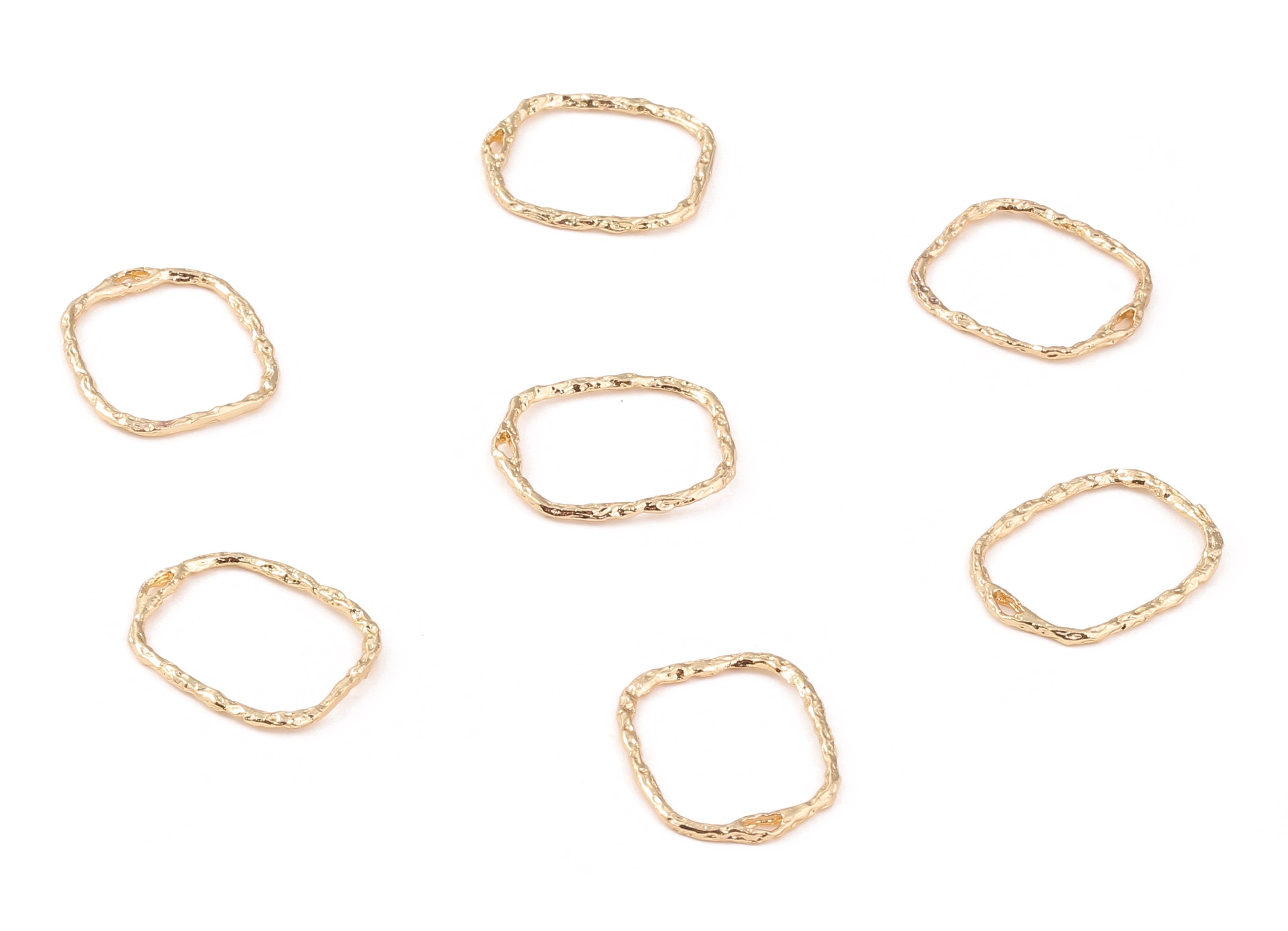 Brass Rectangle Wire Charms - Brass Rectangle Wire Pendant - 18K Real Gold Plated Brass - Jewelry Supplies - 17.73x16.05x1.08mm - RGP1232 - DOMEDBAZAAR