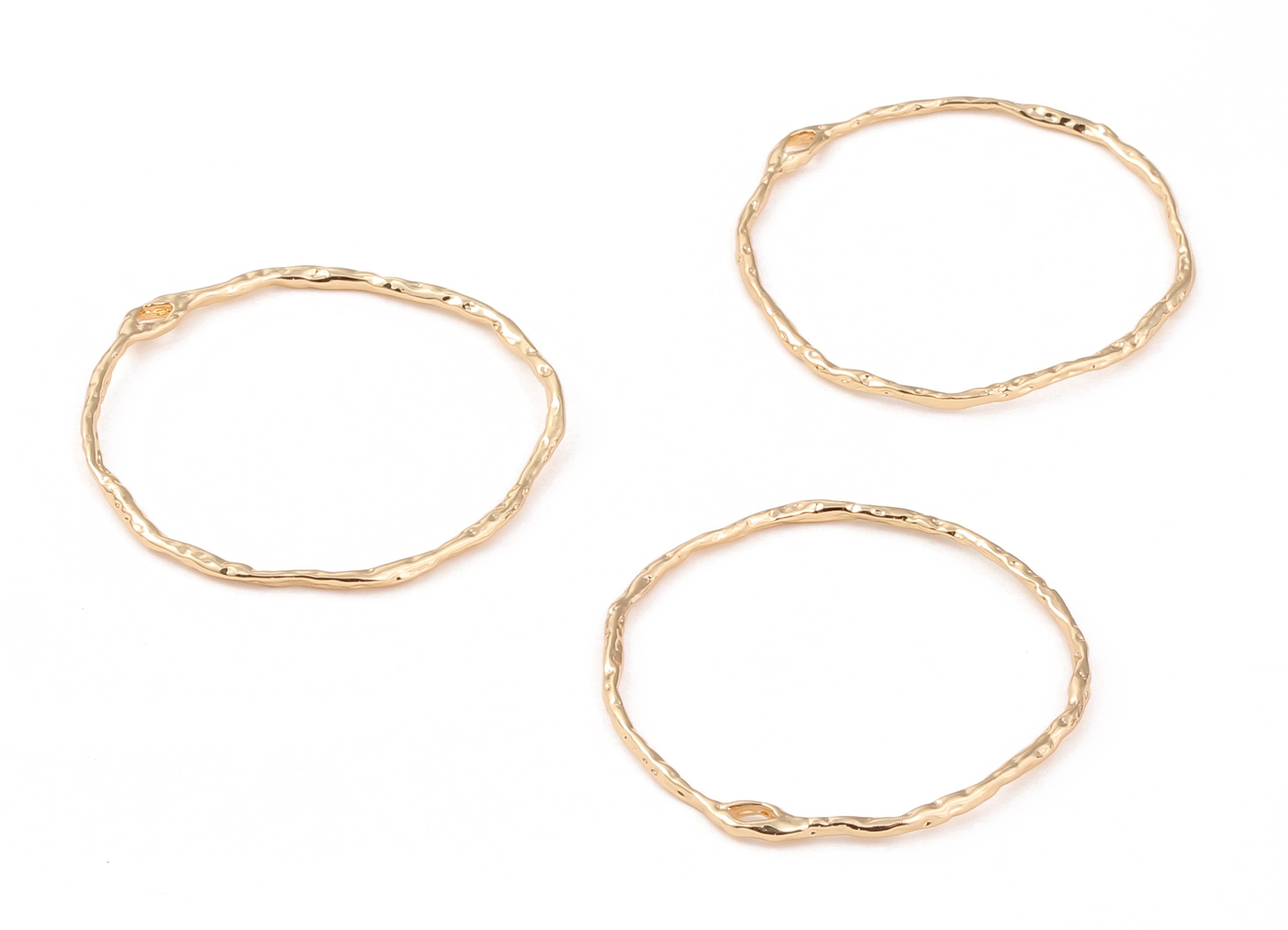 Brass Hoop Earring Charms - Brass Round Earring Pendant - 18K Real Gold Plated Brass - Jewelry Supplies - 33.54x33.27x0.99mm - RGP1198 - DOMEDBAZAAR
