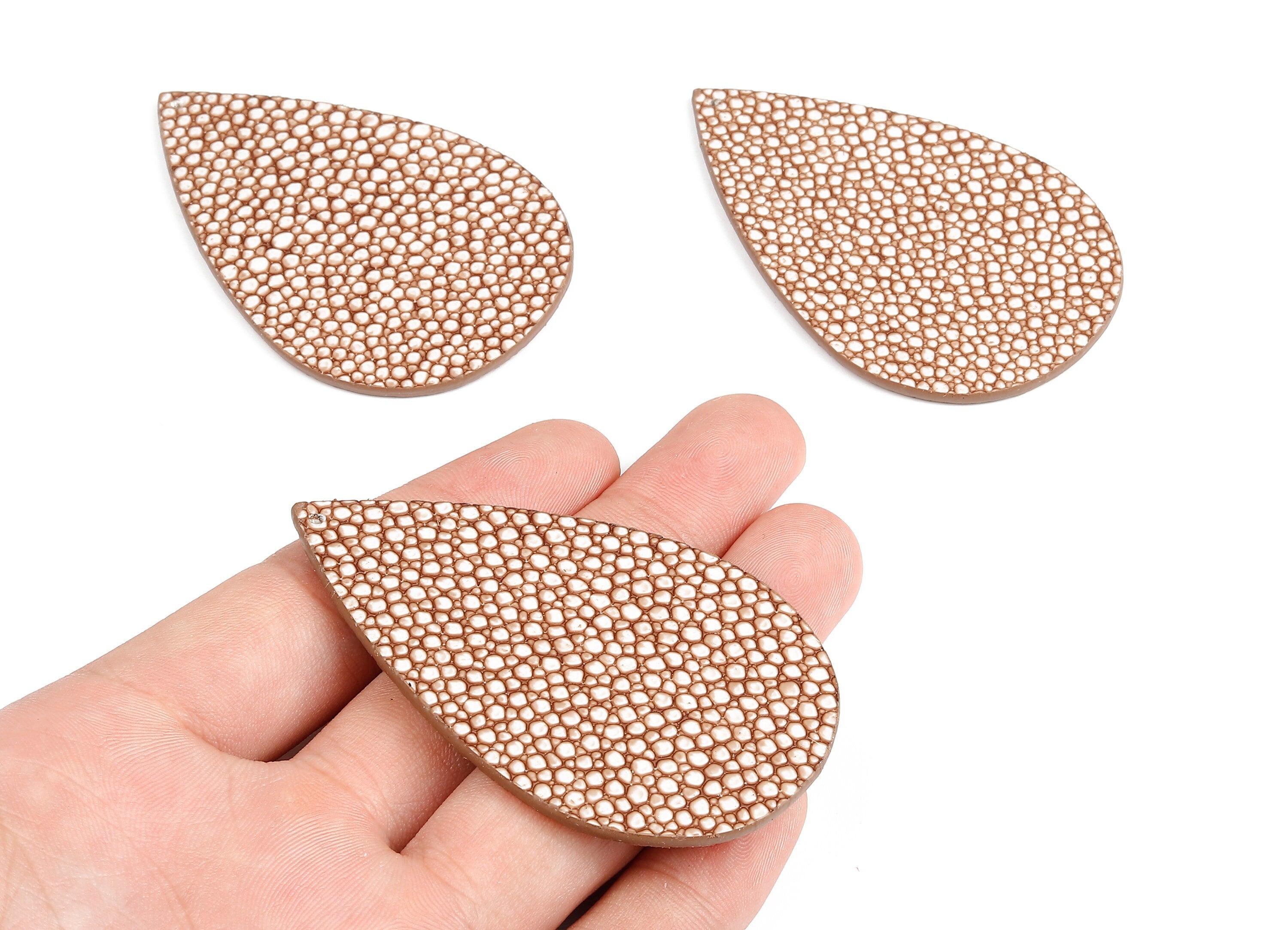 Faux Leather Drop Charms - Faux Leather Drop Earring and Pendant - Faux Leather Necklace Pendant - 70.8x45.25x2.41mm - FL1001B - DOMEDBAZAAR