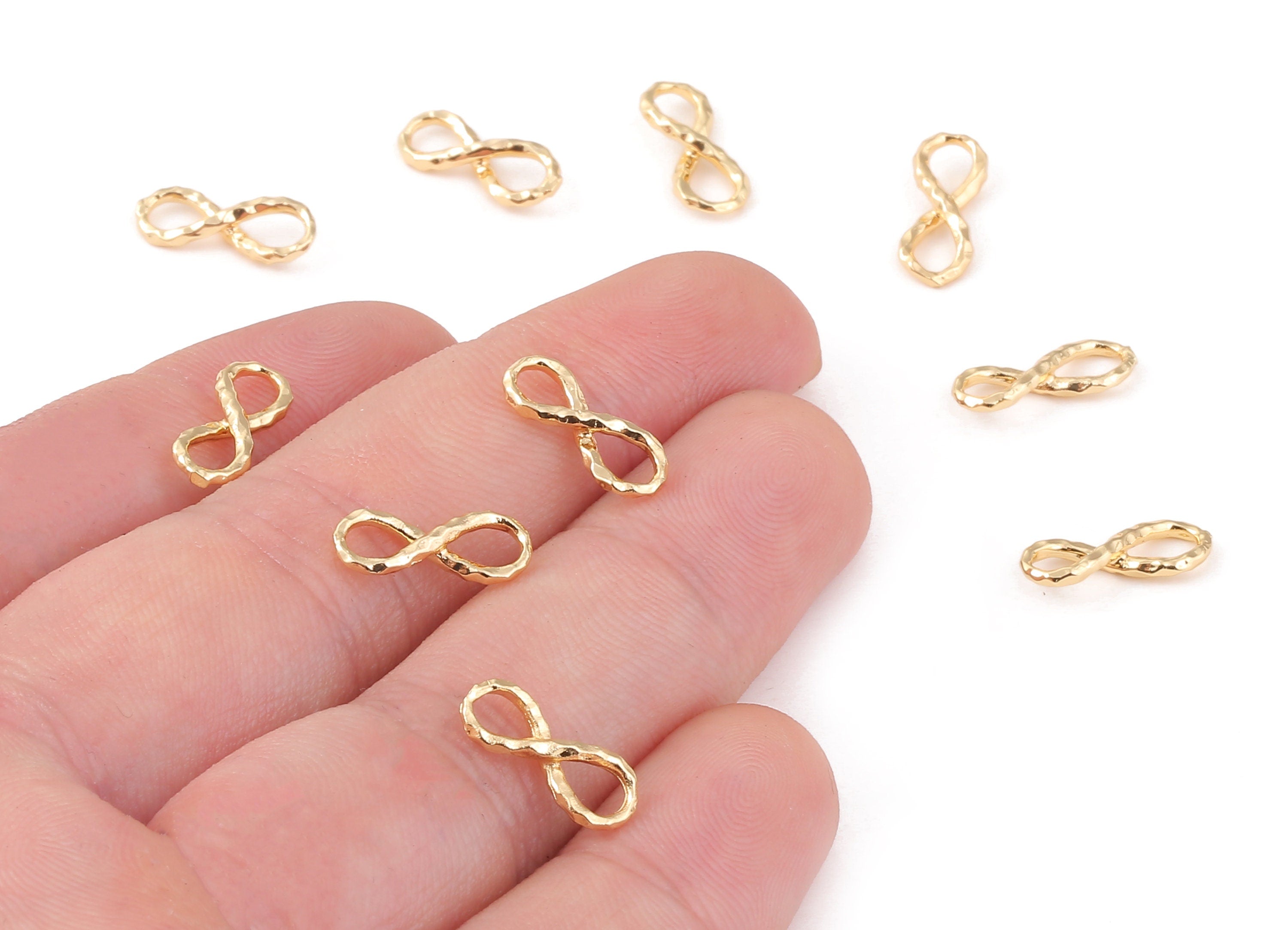 Brass Infinity Charms - Brass Infinity Earring Pendant - 18K Real Gold Plated Brass - Jewelry Supplies - 13.52x5.54x0.86mm - RGP1053 - DOMEDBAZAAR