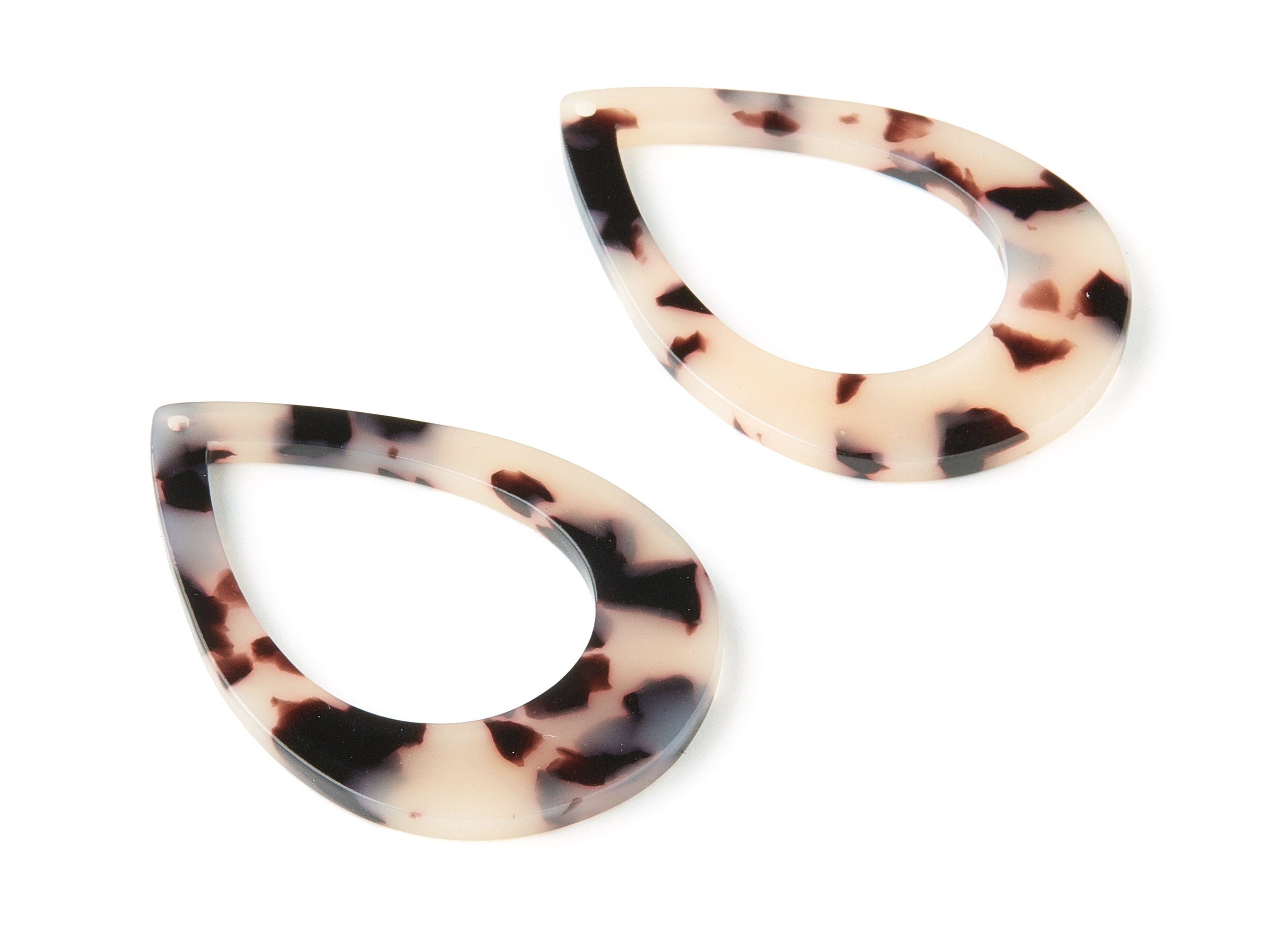 Acetate Drop Charms - Blonde Tortoise Shell Earrings - Drop Earrings and Pendant - Color Code:A07 - 46.64x33.17x2.37mm - AC1022-A07 - DOMEDBAZAAR