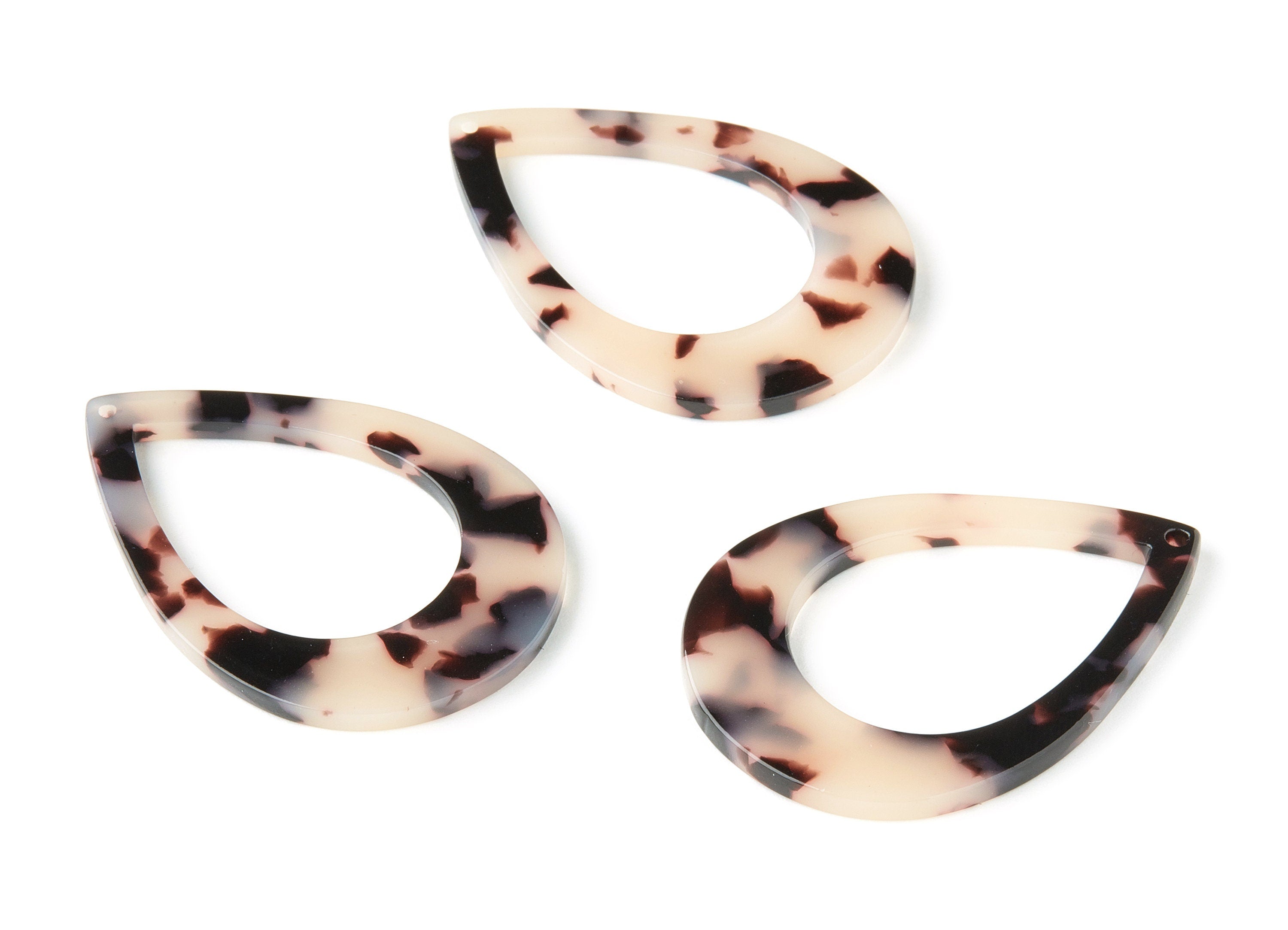 Acetate Drop Charms - Blonde Tortoise Shell Earrings - Drop Earrings and Pendant - Color Code:A07 - 46.64x33.17x2.37mm - AC1022-A07 - DOMEDBAZAAR