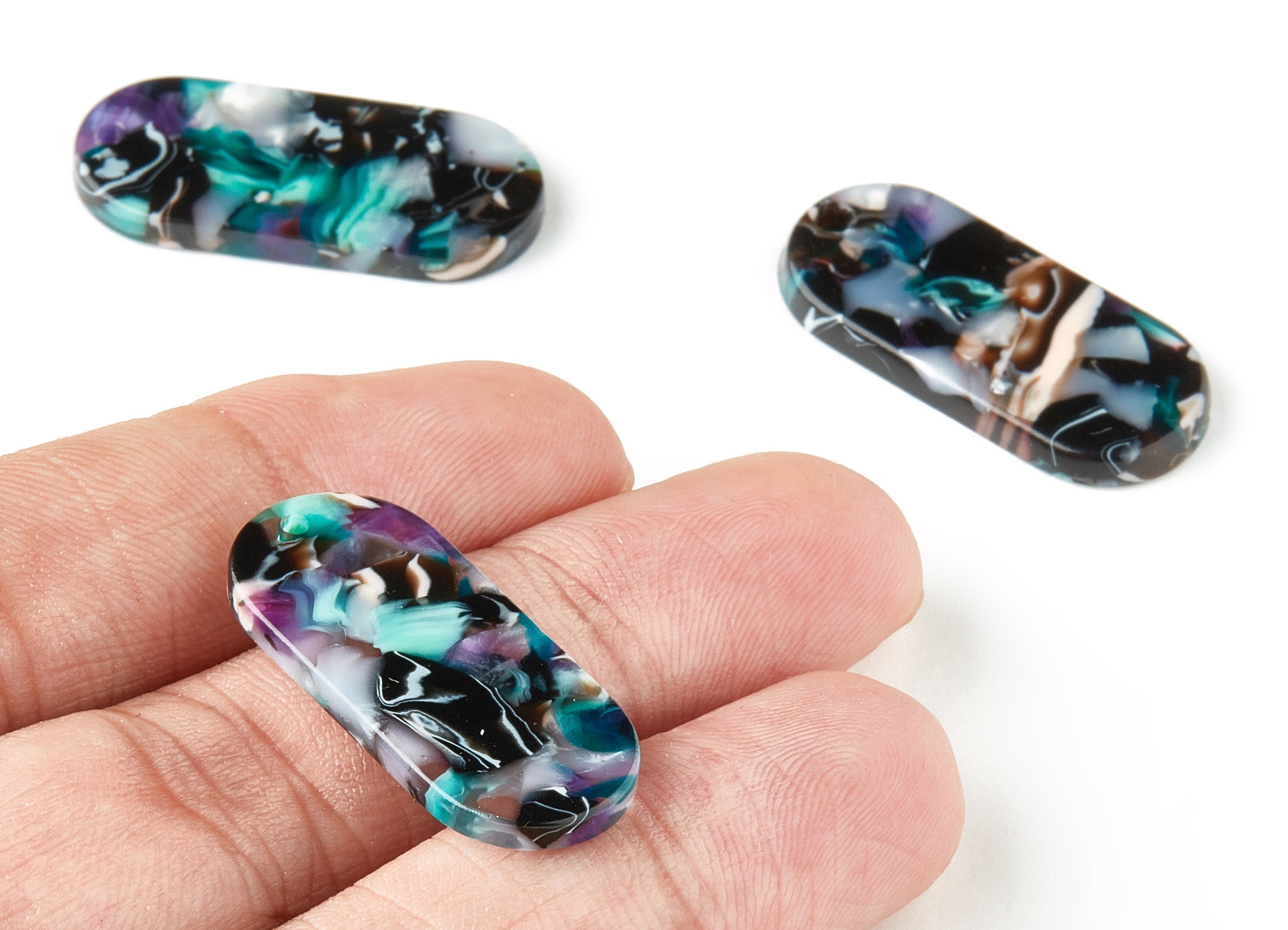 Acetate Oval Charms - Oval Earrings and Pendant - Earring Findings - Jewelry Supplies - Color Code: A54 - 30.65x13.76x2.66mm - AC1134-A54 - DOMEDBAZAAR