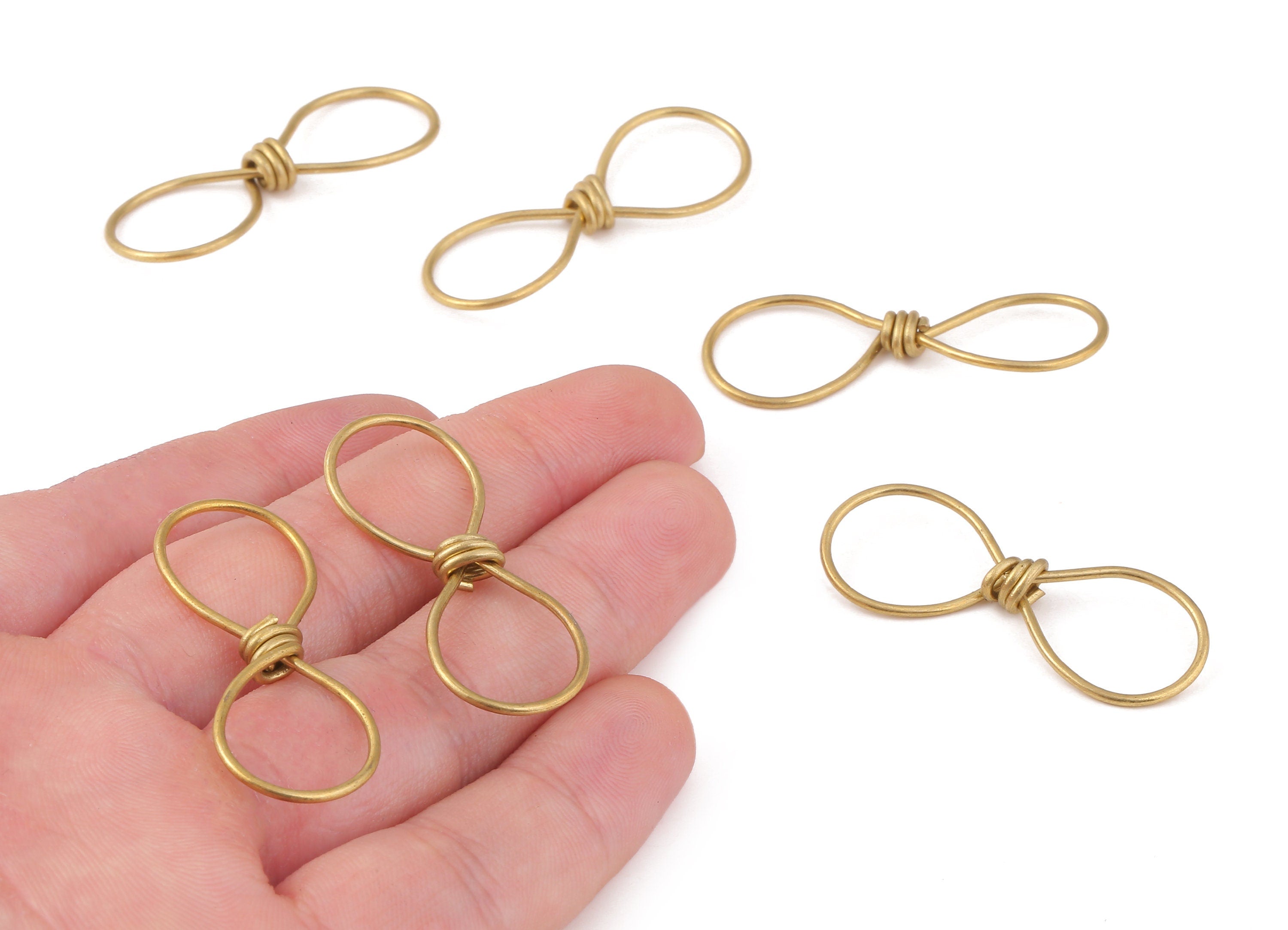 Brass Earring Wire Charms - Raw Brass Drop Earrings and Pendant - Earring Findings - Jewelry Supplies - 42.03x16x1.2mm - PP2354 - DOMEDBAZAAR