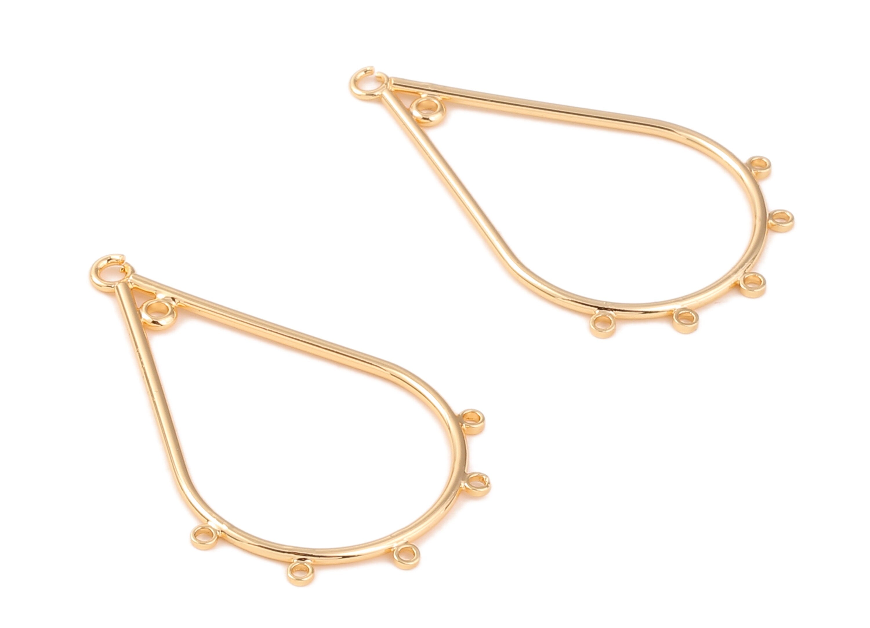 Brass Ear Wire Earring Charms - Brass Ear Wire Pendant - 18K Real Gold Plated Brass - Jewelry Supplies - 24.99x6.98x2.02mm - RGP1052 - DOMEDBAZAAR
