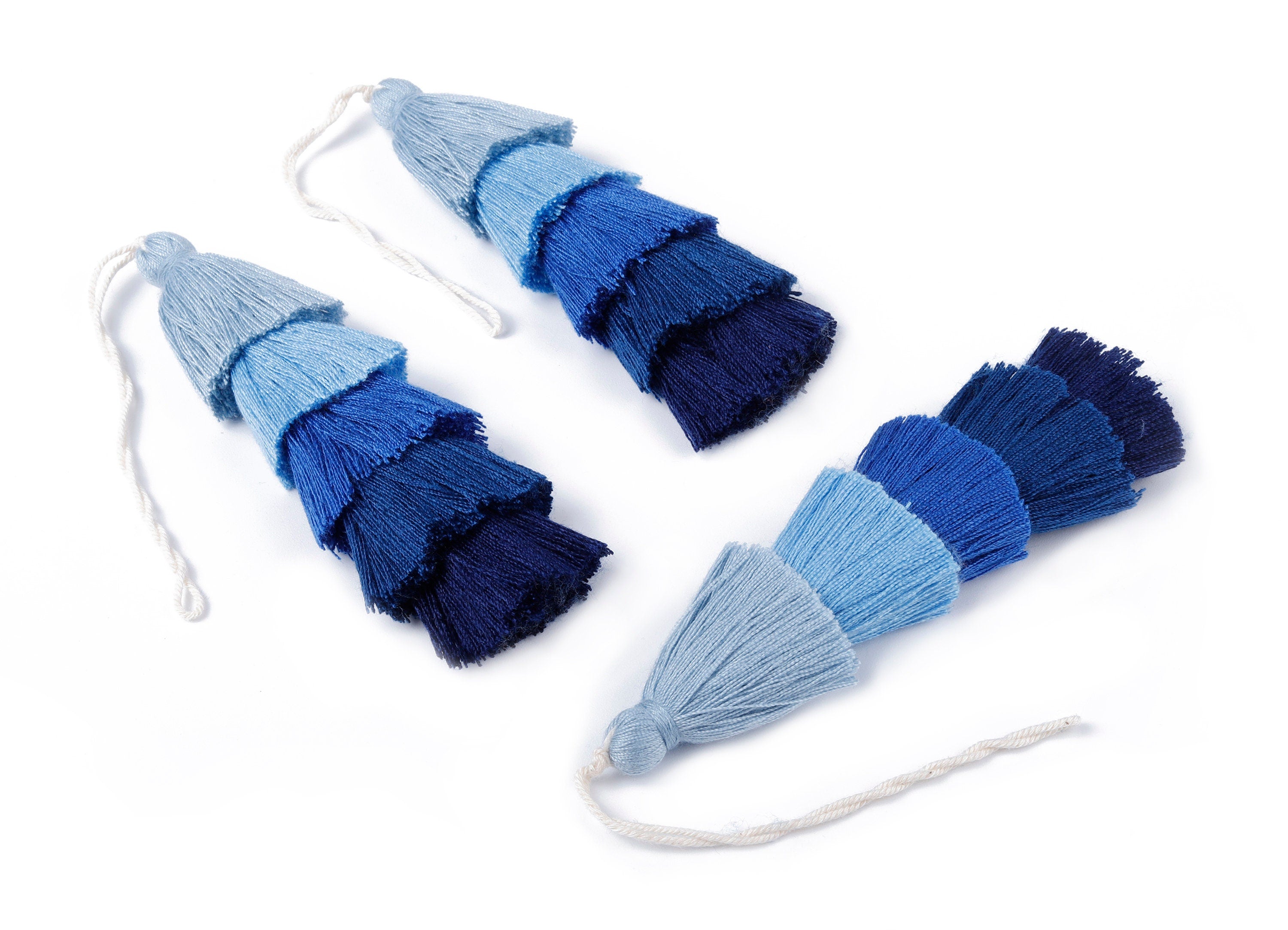 5 Layers Tassel Charms - Tiered Tassel Earrings - Stacked Tassel Pendant - Tiered Tassel for Earring and Key Chain - 120.58x13.71mm - TS1049 - DOMEDBAZAAR