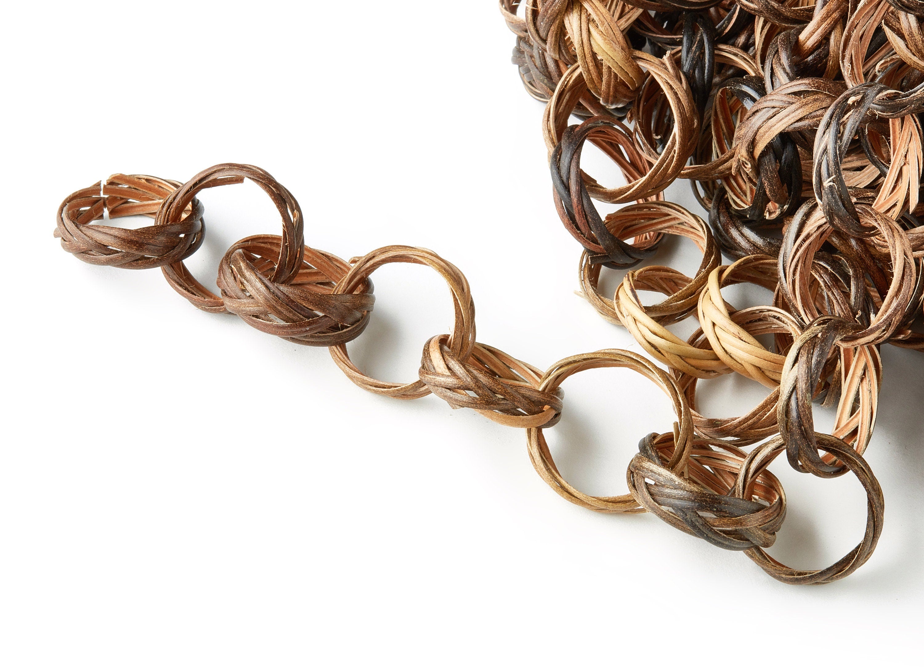 Rattan Rolo Chain - Woven Chain - Handwoven Rattan Chain - Round Rolo Chain - Jewelry Handmade - 0.96&quot; x 0.96&quot; x 0.26&quot; - RT1226 - DOMEDBAZAAR