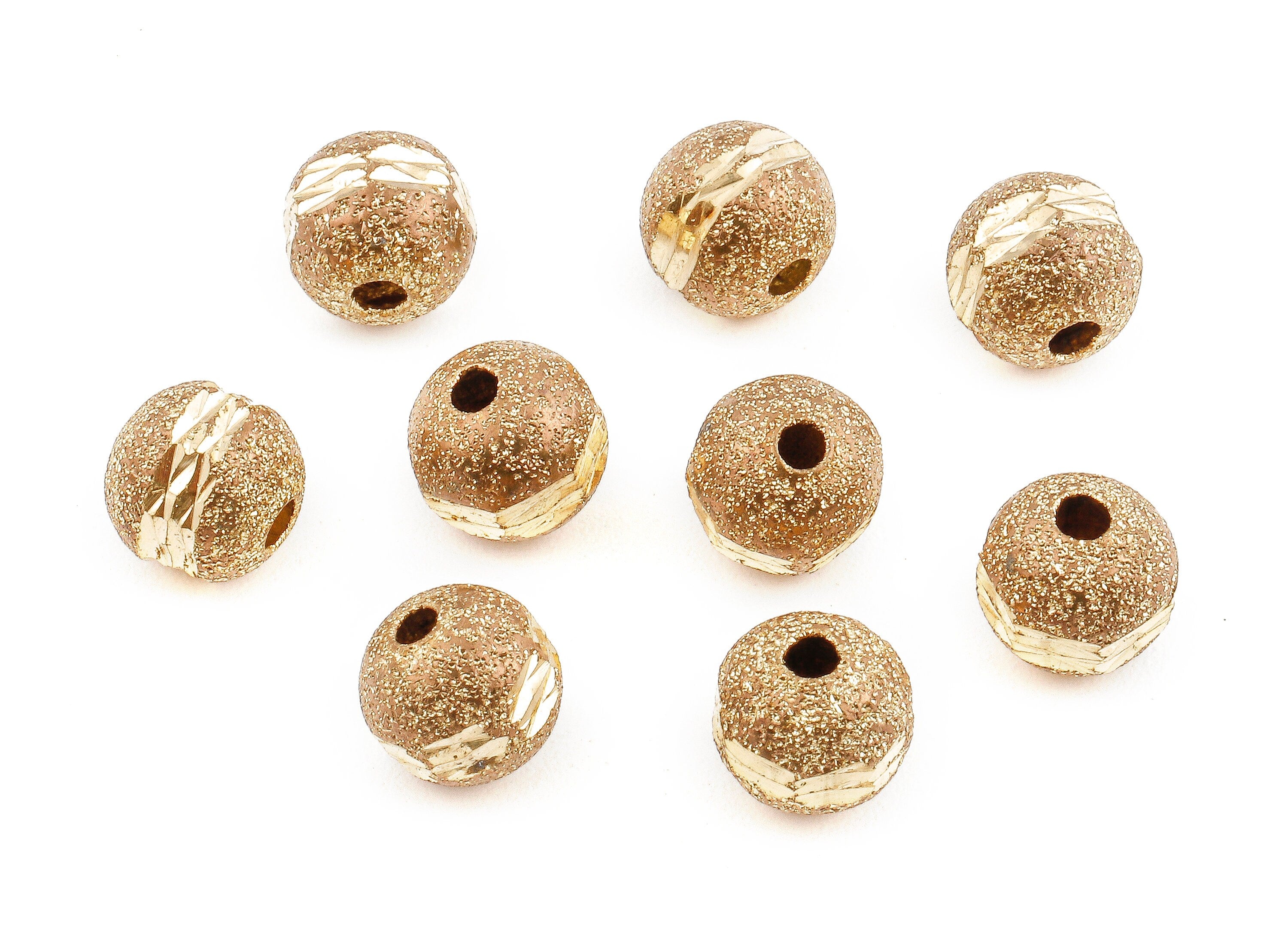 Brass Spacer Ball Beads - Raw Brass Spacer Ball Beads - Necklace Beads - Earring Findings - Jewelry Supplies - 7.93x7.67mm - PP2320 - DOMEDBAZAAR