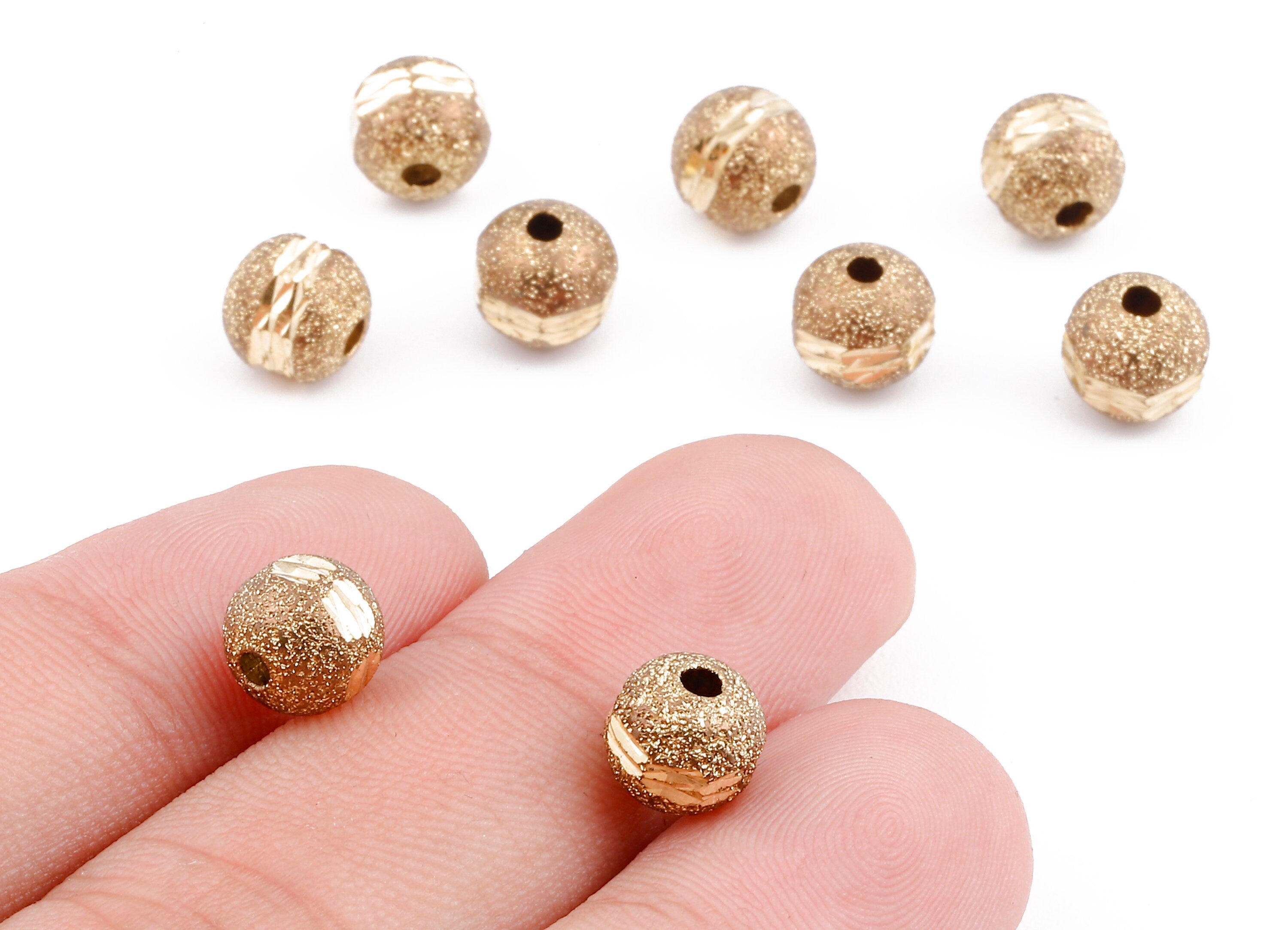 Brass Spacer Ball Beads - Raw Brass Spacer Ball Beads - Necklace Beads - Earring Findings - Jewelry Supplies - 7.93x7.67mm - PP2320 - DOMEDBAZAAR