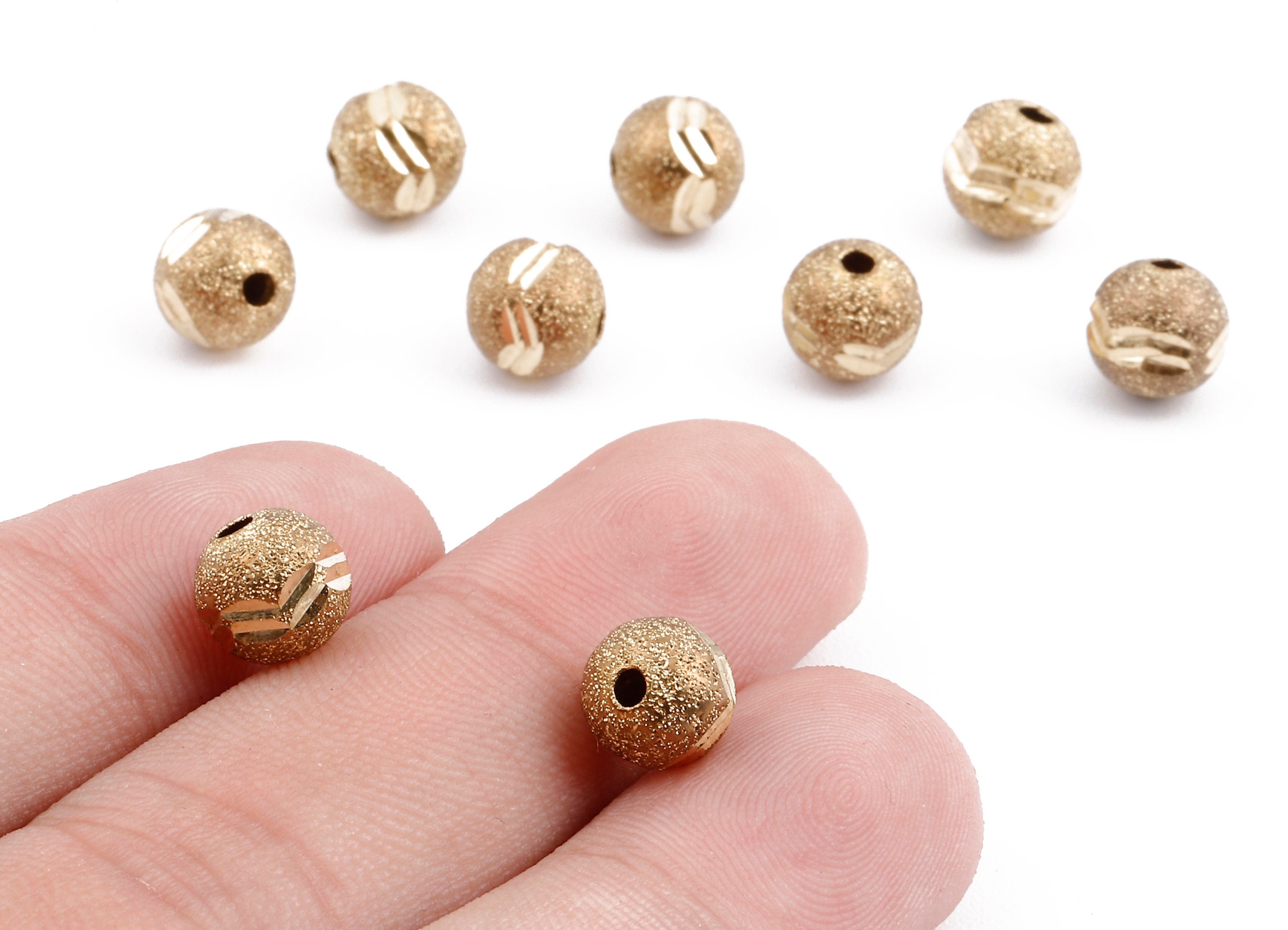 Brass Spacer Ball Beads - Raw Brass Spacer Ball Beads - Necklace Beads - Earring Findings - Jewelry Supplies - 7.86x7.11mm - PP2326 - DOMEDBAZAAR
