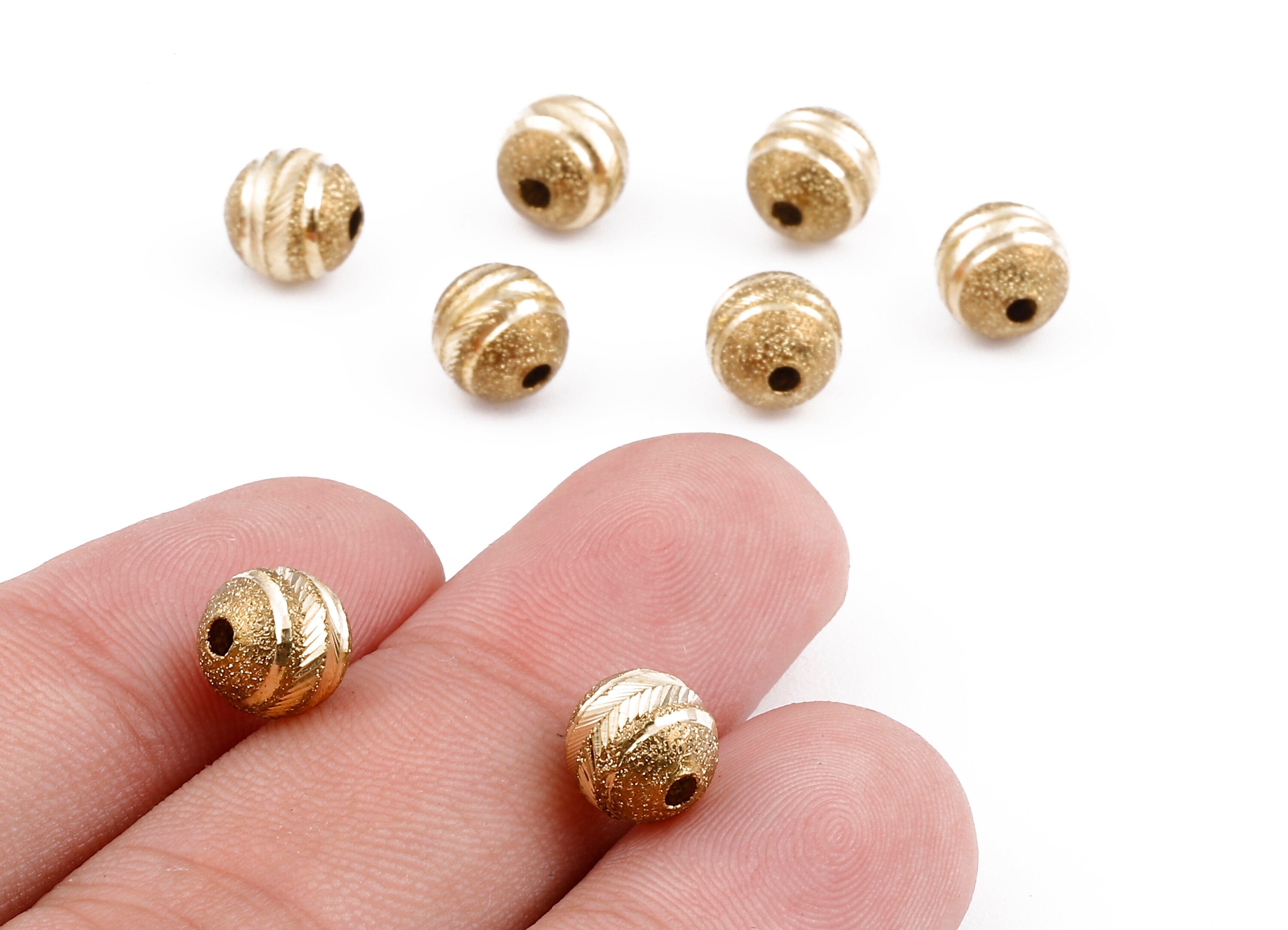 Brass Spacer Ball Beads - Raw Brass Spacer Ball Beads - Necklace Beads - Earring Findings - Jewelry Supplies - 8.13x7.9mm - PP2311 - DOMEDBAZAAR