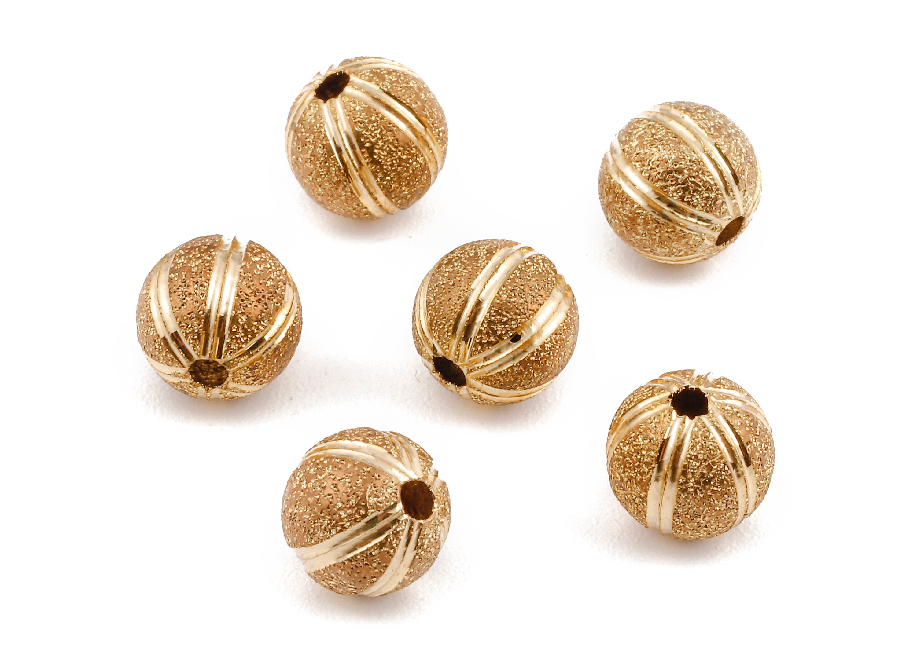 Brass Spacer Ball Beads - Raw Brass Spacer Ball Beads - Necklace Beads - Earring Findings -Jewelry Supplies -  8.1x7.96mm - PP2323 - DOMEDBAZAAR