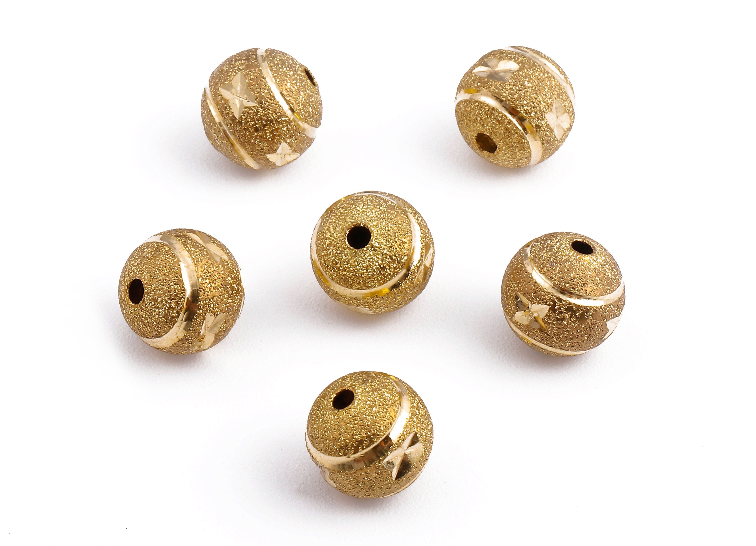 Brass Spacer Ball Beads - Raw Brass Spacer Ball Beads - Necklace Beads - Earring Findings - Jewelry Supplies - 10.08x9.89mm - PP2306 - DOMEDBAZAAR