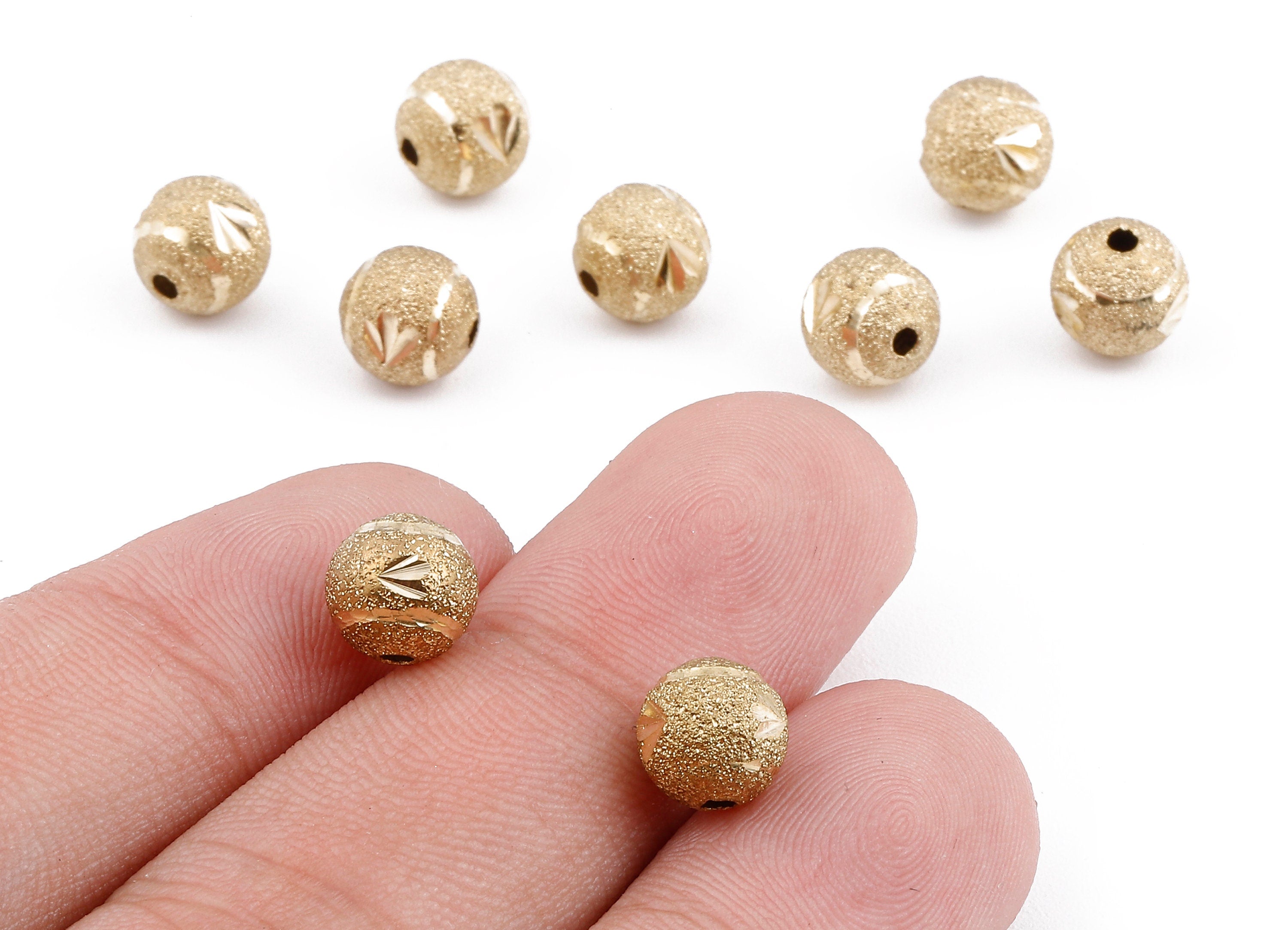 Brass Spacer Ball Beads - Raw Brass Spacer Ball Beads - Necklace Beads - Earring Findings - Jewelry Supplies  - 8.01x7.95mm - PP2308 - DOMEDBAZAAR