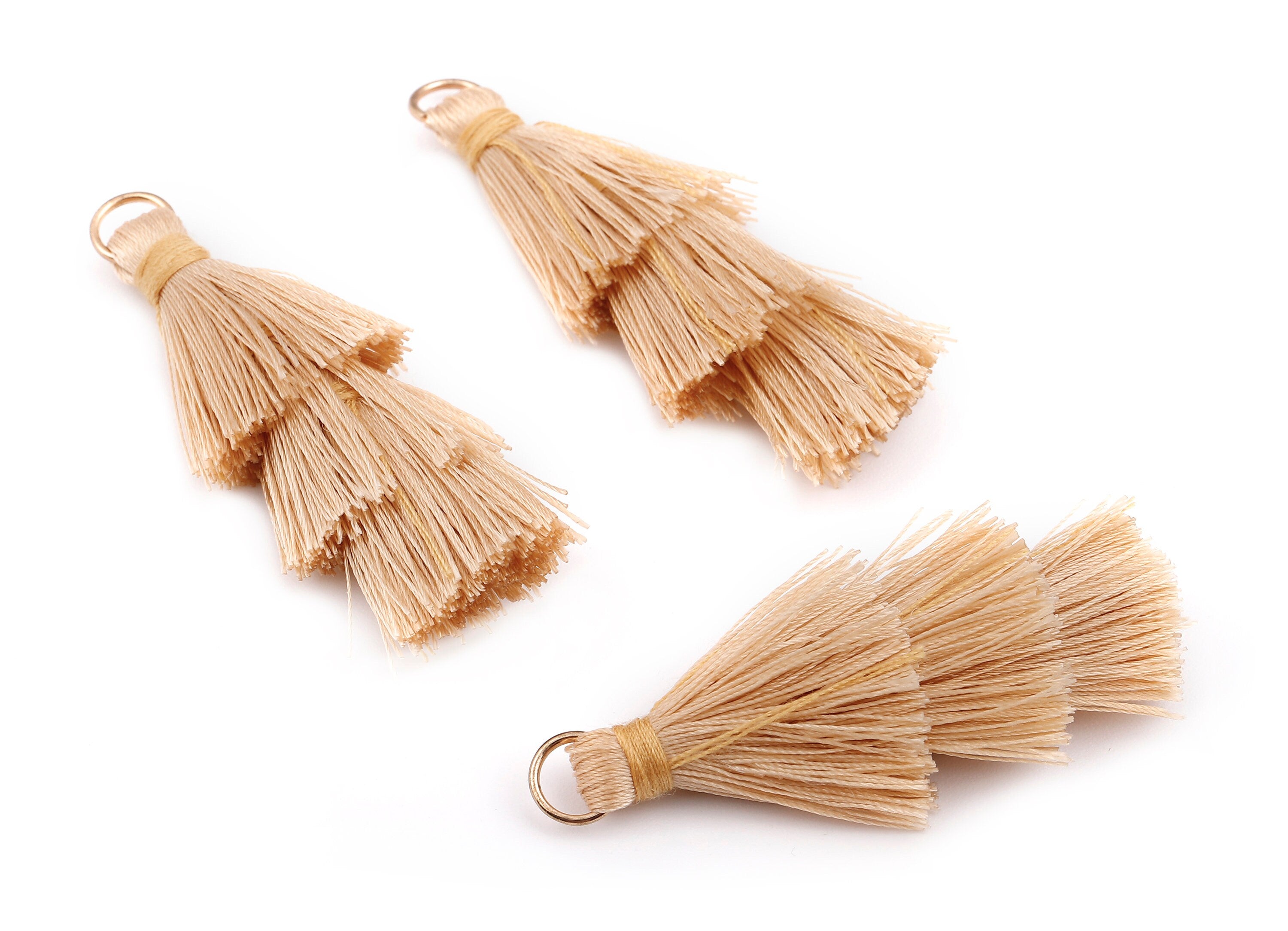 3 Layers Tassel Charms - Tiered Tassel Earrings - Tassels with Iron Jump Ring - TassACels for Earrings and Key Chain - 72.27x13.7mm - TS1053 - DOMEDBAZAAR