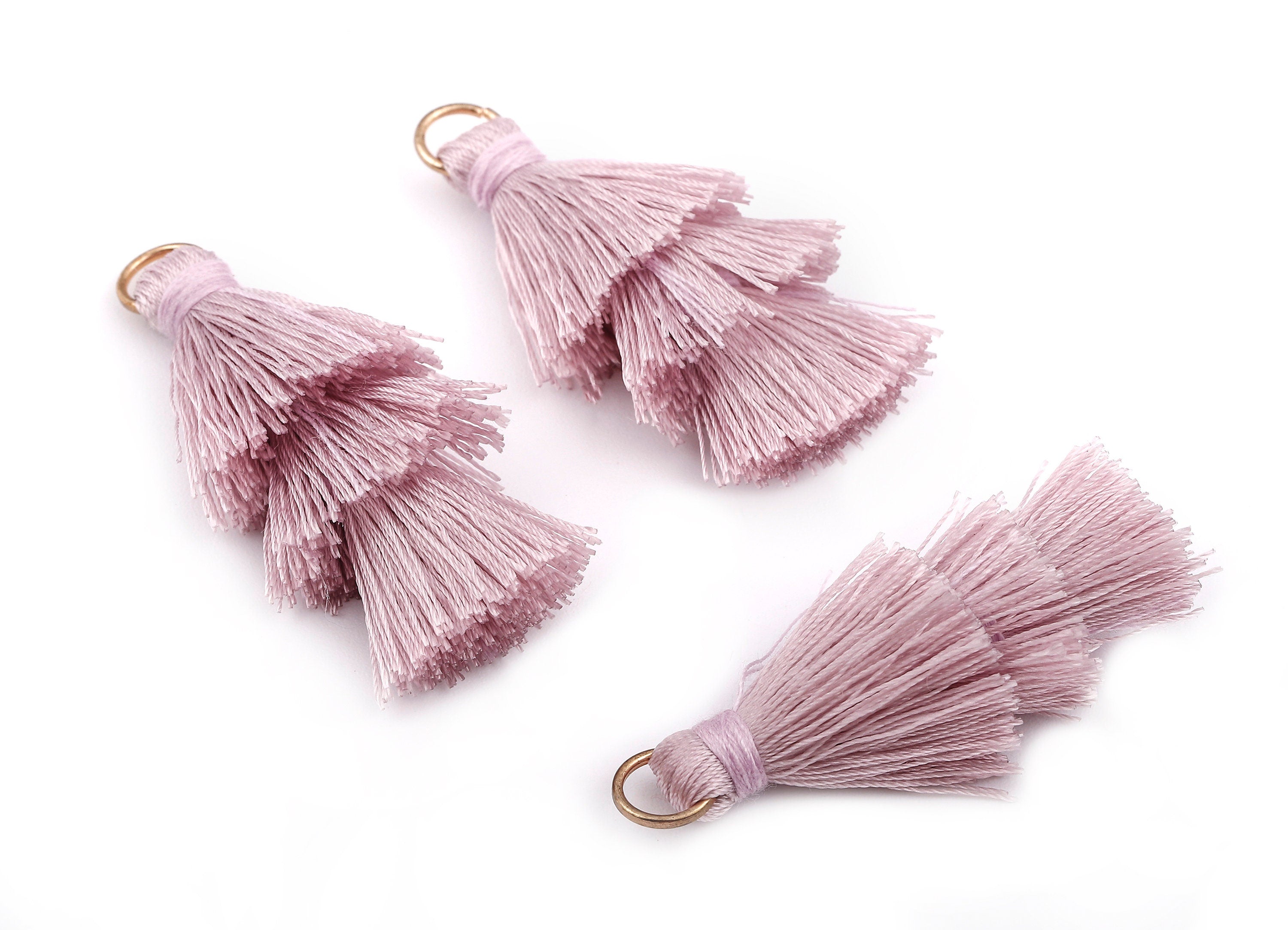 3 Layers Tassel Charms - Tiered Tassel Earrings - Tassels with Iron Jump Ring - TassACels for Earrings and Key Chain - 72.27x13.7mm - TS1055 - DOMEDBAZAAR