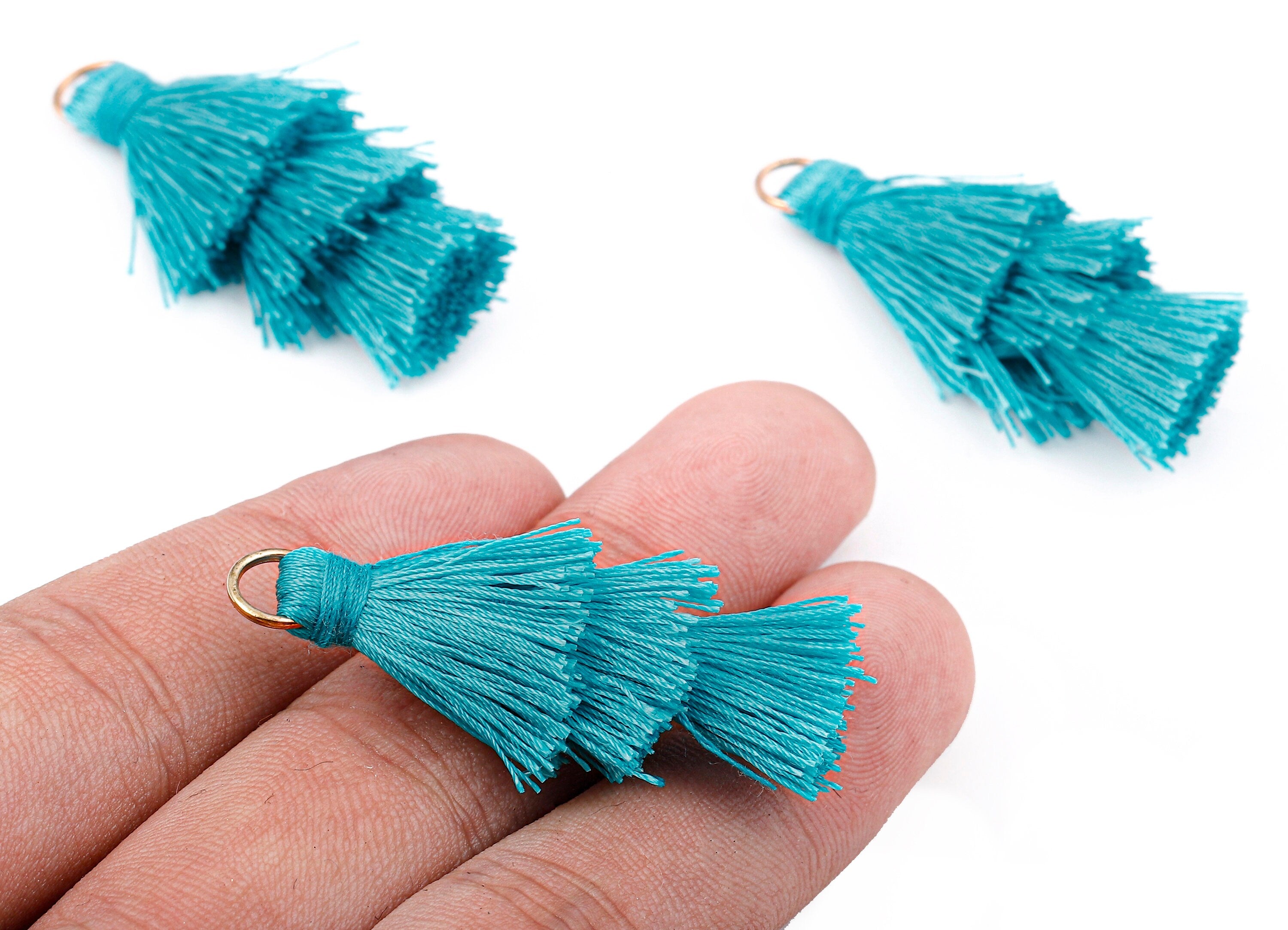 3 Layers Tassel Charms - Tiered Tassel Earrings - Tassels with Iron Jump Ring - TassACels for Earrings and Key Chain - 72.27x13.7mm - TS1057 - DOMEDBAZAAR