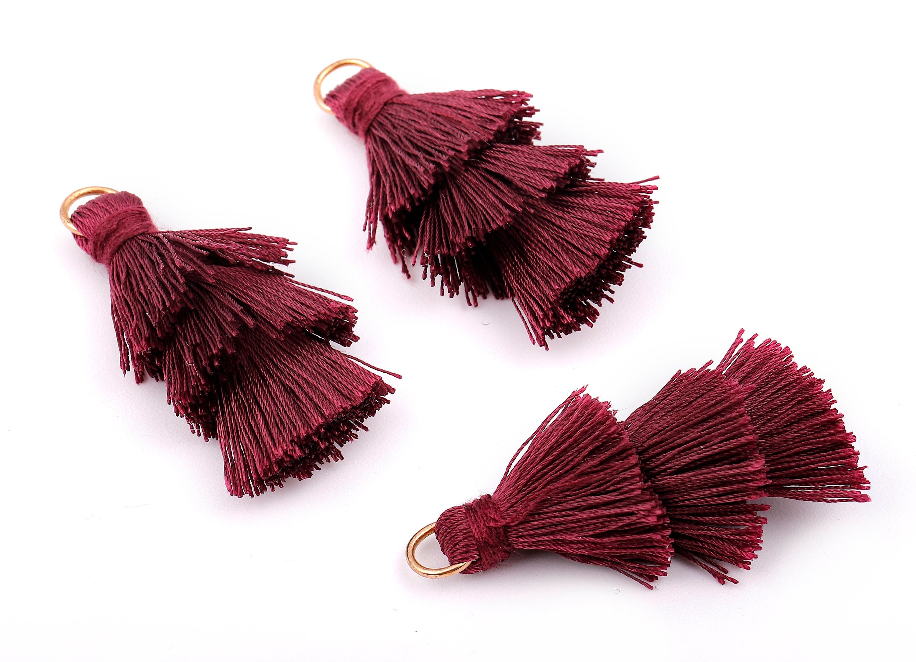 3 Layers Tassel Charms - Tiered Tassel Earrings - Tassels with Iron Jump Ring - TassACels for Earrings and Key Chain - 72.27x13.7mm - TS1061 - DOMEDBAZAAR