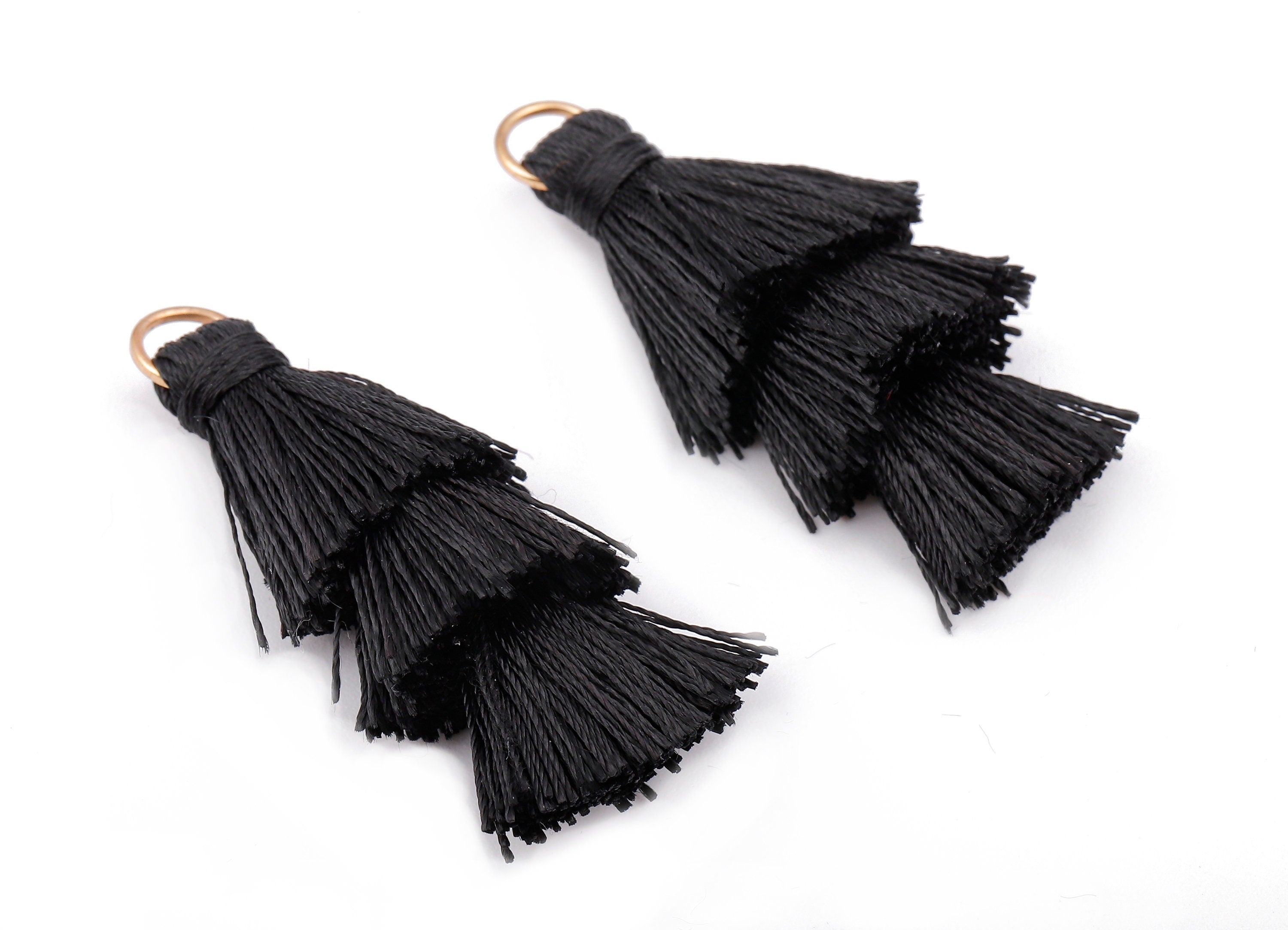 3 Layers Tassel Charms - Tiered Tassel Earrings - Tassels with Iron Jump Ring - TassACels for Earrings and Key Chain - 72.27x13.7mm - TS1062 - DOMEDBAZAAR