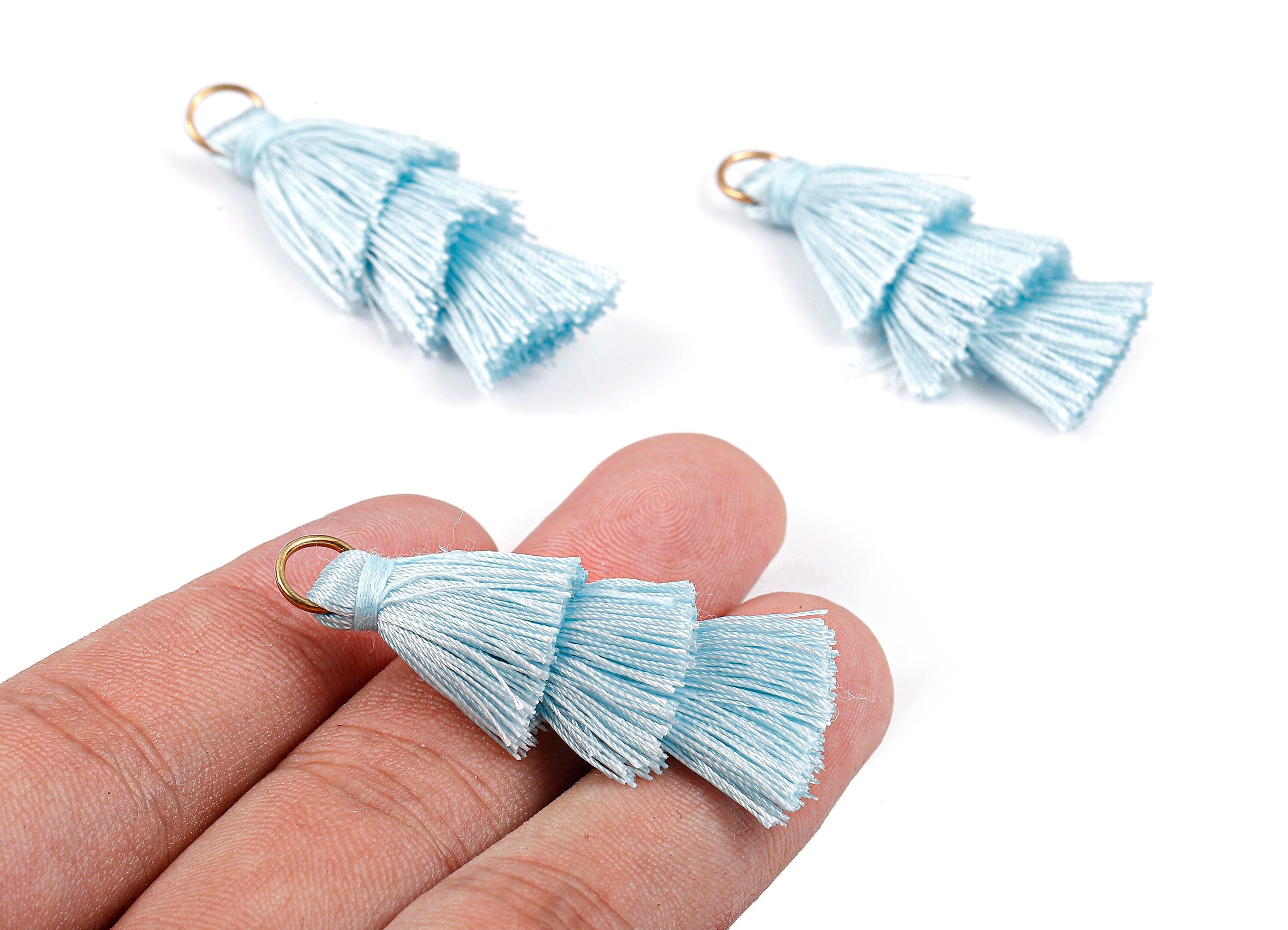 3 Layers Tassel Charms - Tiered Tassel Earrings - Tassels with Iron Jump Ring - Tassels for Earrings and Key Chain - 72.27x13.7mm - TS1063 - DOMEDBAZAAR
