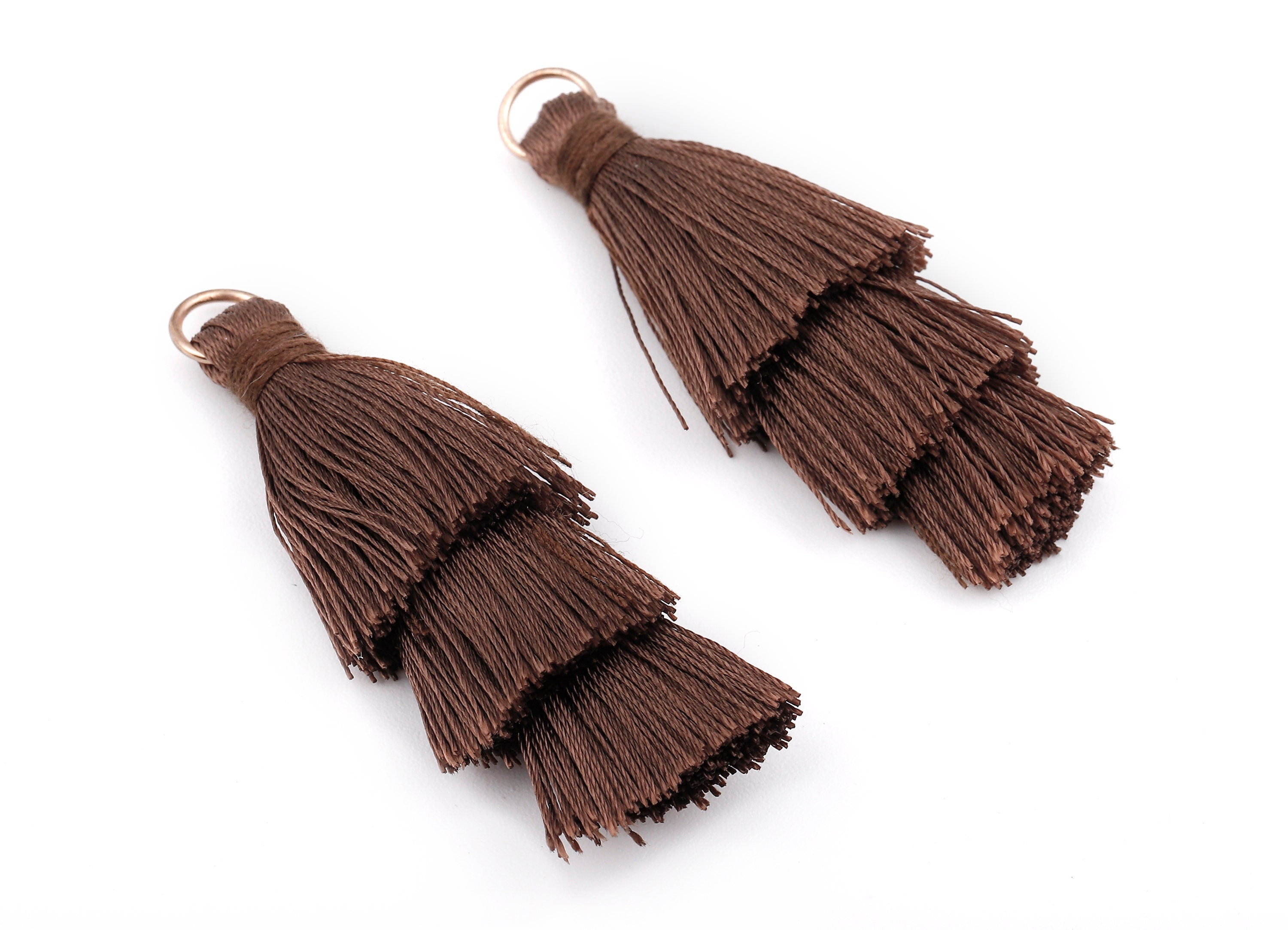3 Layers Tassel Charms - Tiered Tassel Earrings - Tassels with Iron Jump Ring - Tassels for Earrings and Key Chain - 72.27x13.7mm - TS1064 - DOMEDBAZAAR