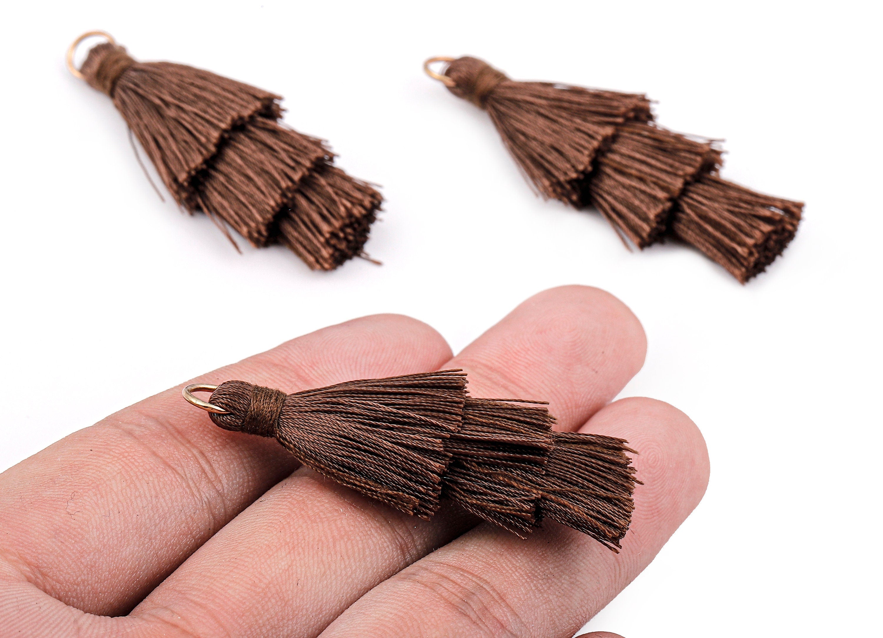 3 Layers Tassel Charms - Tiered Tassel Earrings - Tassels with Iron Jump Ring - Tassels for Earrings and Key Chain - 72.27x13.7mm - TS1064 - DOMEDBAZAAR