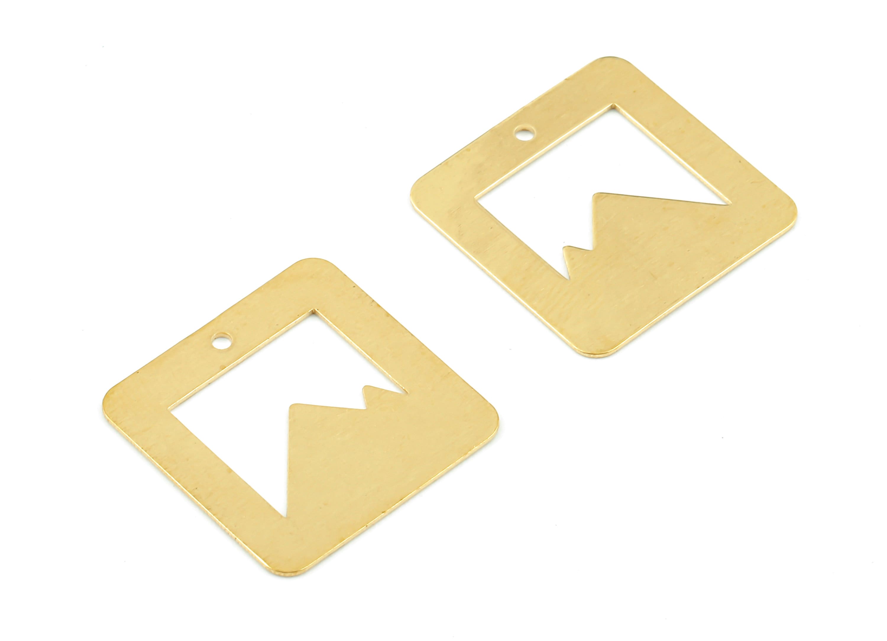 Brass Frame Charms - Raw Brass Frame Earrings and Pendant - Earring Findings - Jewelry Supplies - 20.03x20.03x0.49mm - PP2359 - DOMEDBAZAAR