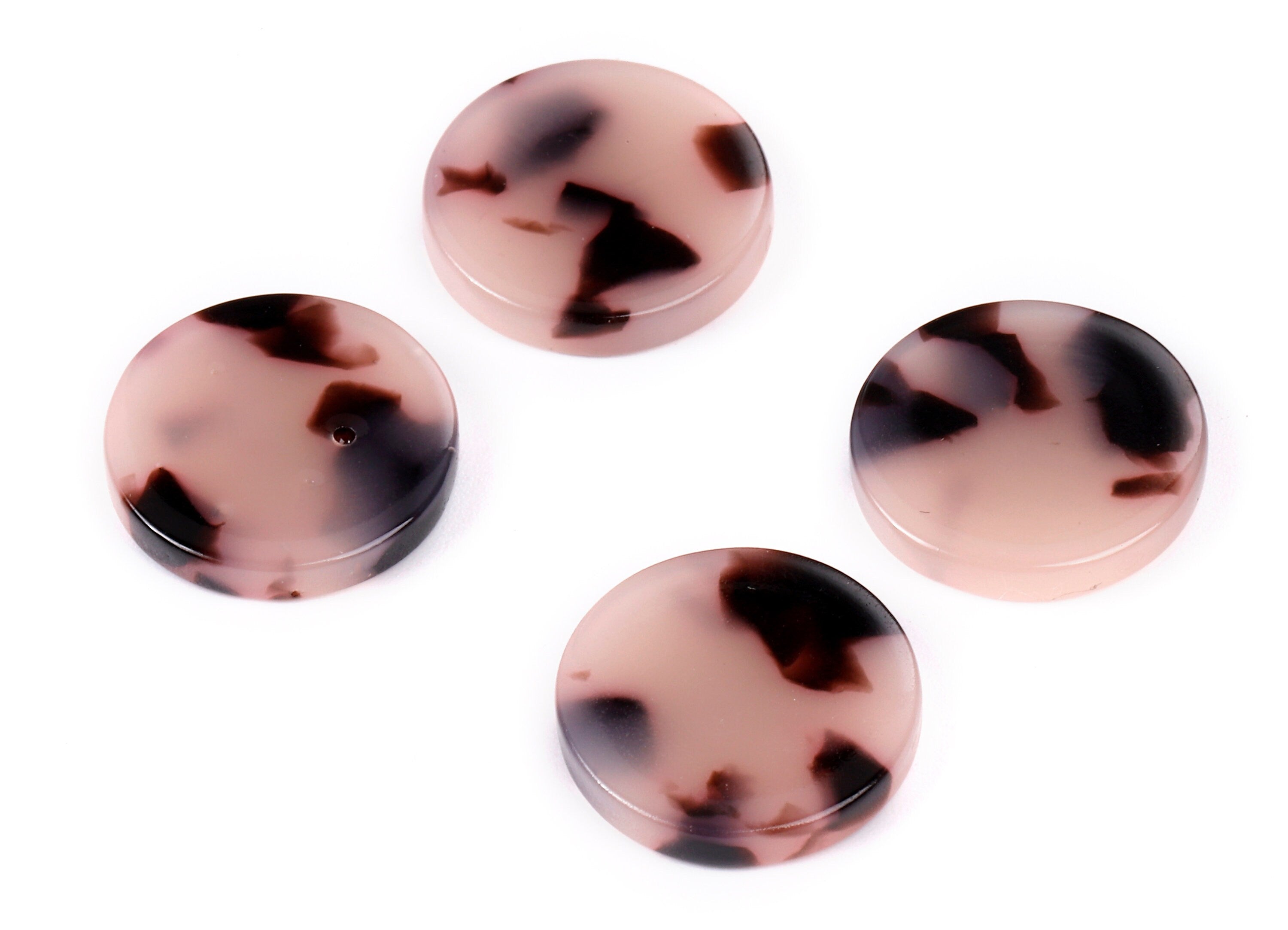 Acetate Round Charms - Blonde Tortoise Shell Earrings - Round Earrings and Pendant - Color Code: A06 - 14.65x14.65x2.47mm - AC1702-A06 - DOMEDBAZAAR