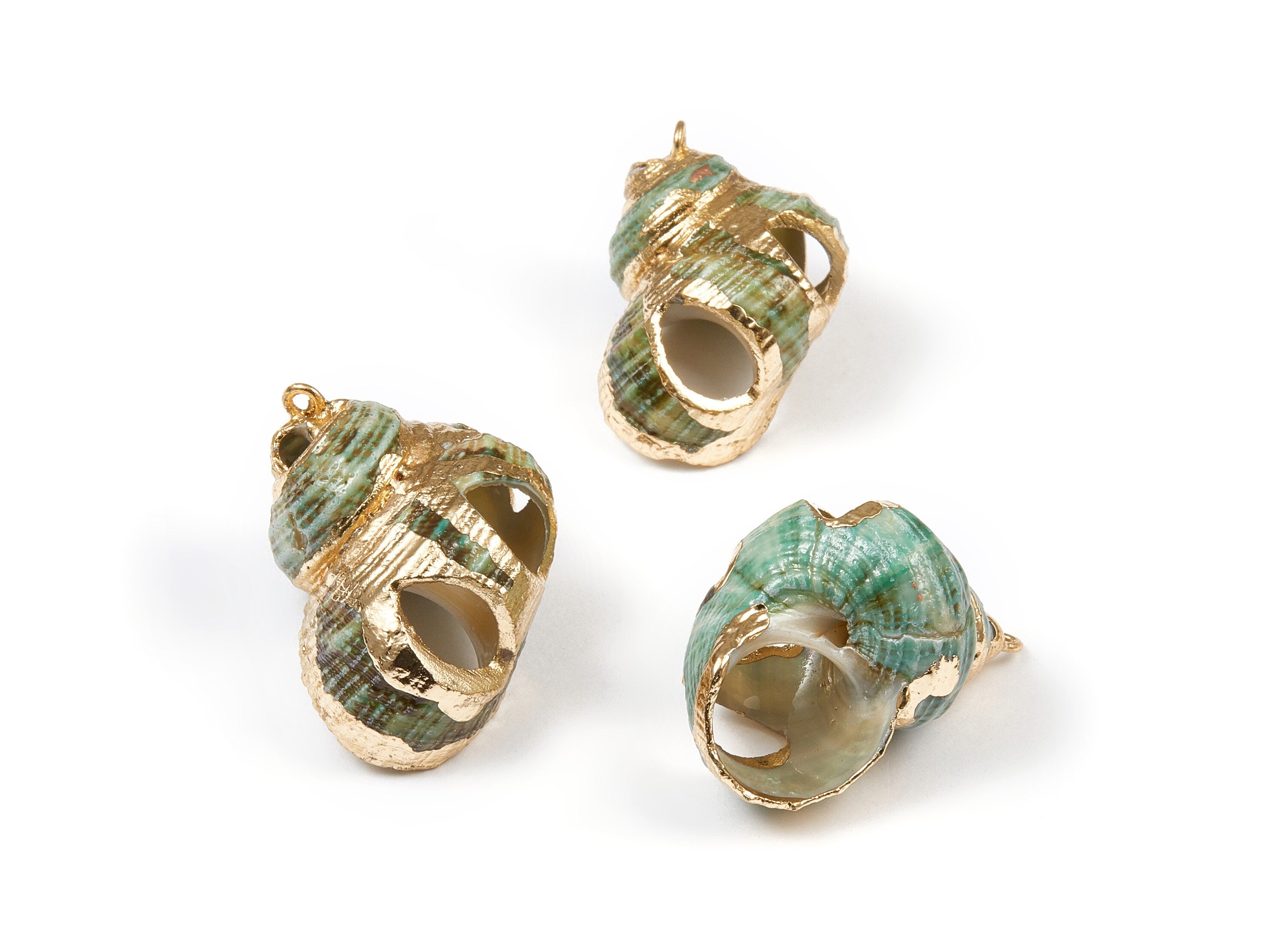 Open Whelk Charms - Whelk Seashell Earrings - Cut Open Seashell Pendant - Natural Seashell Earrings - 1 Hole - 31.73x19.88x15.82mm - SF1031 - DOMEDBAZAAR