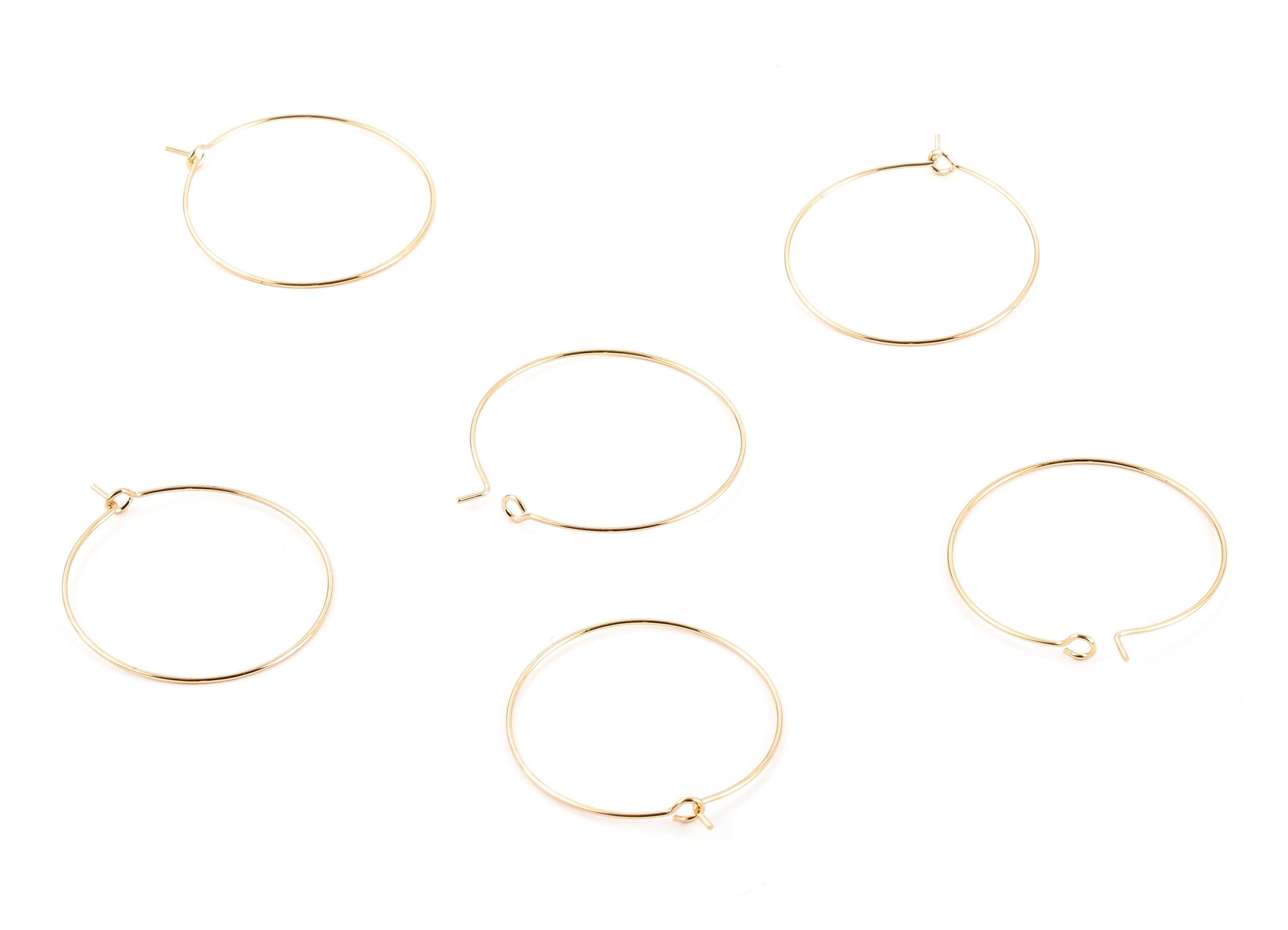 Brass Earring Circle Hoops - Brass Earring Circles Ear Wire - 18K Real Gold Plated Brass - Jewelry Supplies - 33.69x30x0.7mm - RGP1202 - DOMEDBAZAAR