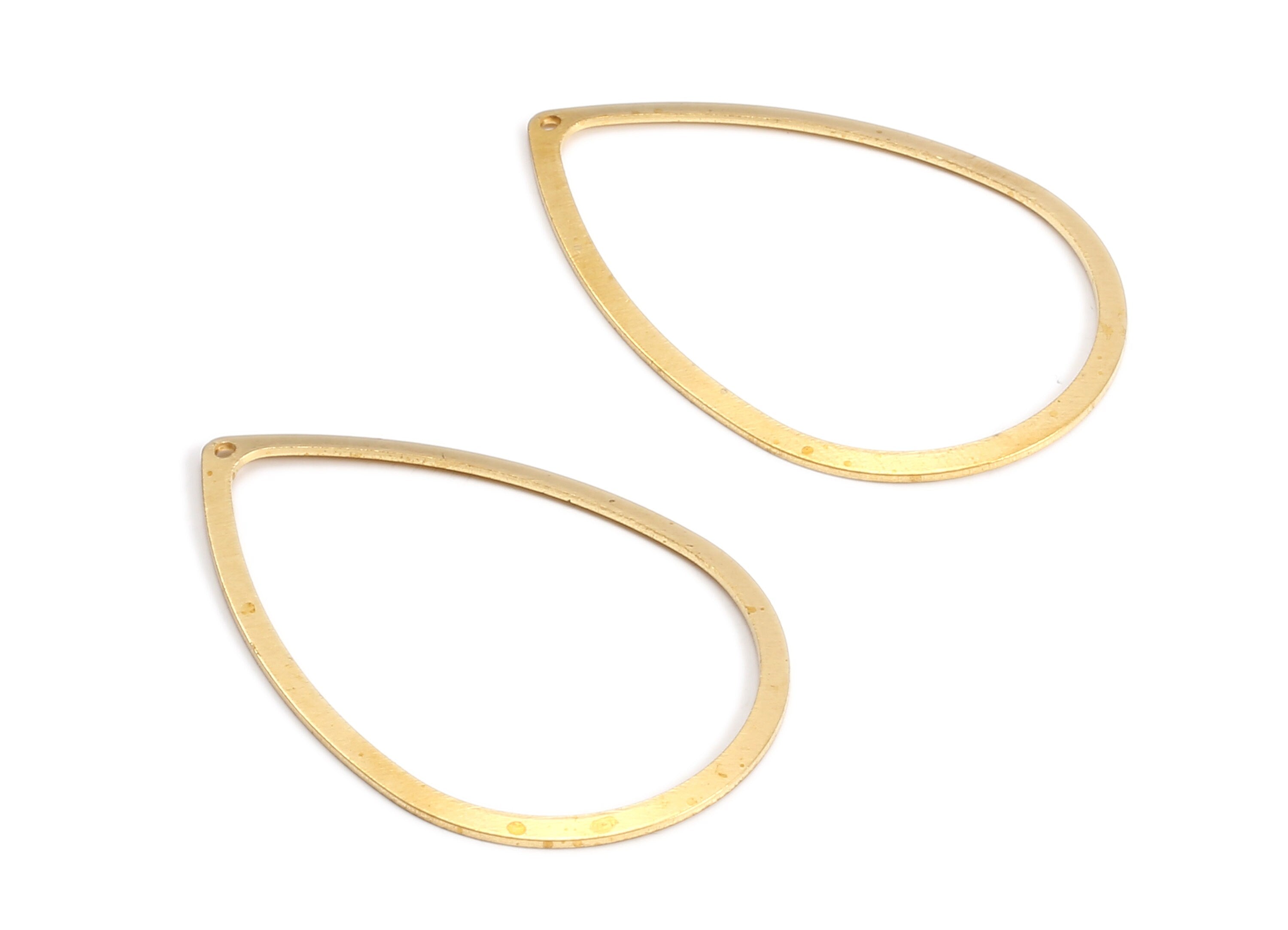 Brass Drop Charms - Raw Brass Drop Earrings and Pendant - Earring Findings - Jewelry Supplies - 48.78x32.78x0.82mm - PP2187 - DOMEDBAZAAR