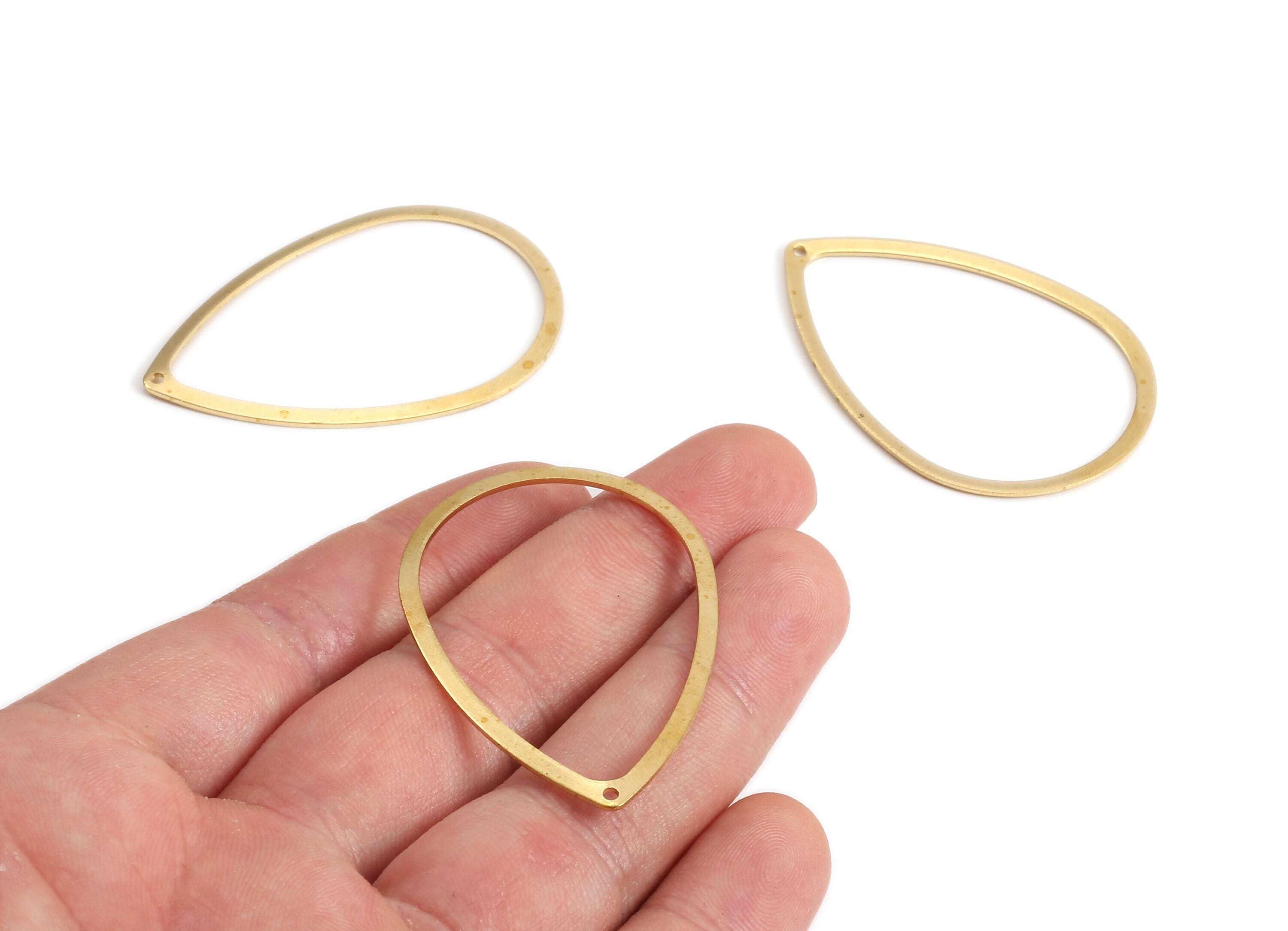 Brass Drop Charms - Raw Brass Drop Earrings and Pendant - Earring Findings - Jewelry Supplies - 48.78x32.78x0.82mm - PP2187 - DOMEDBAZAAR