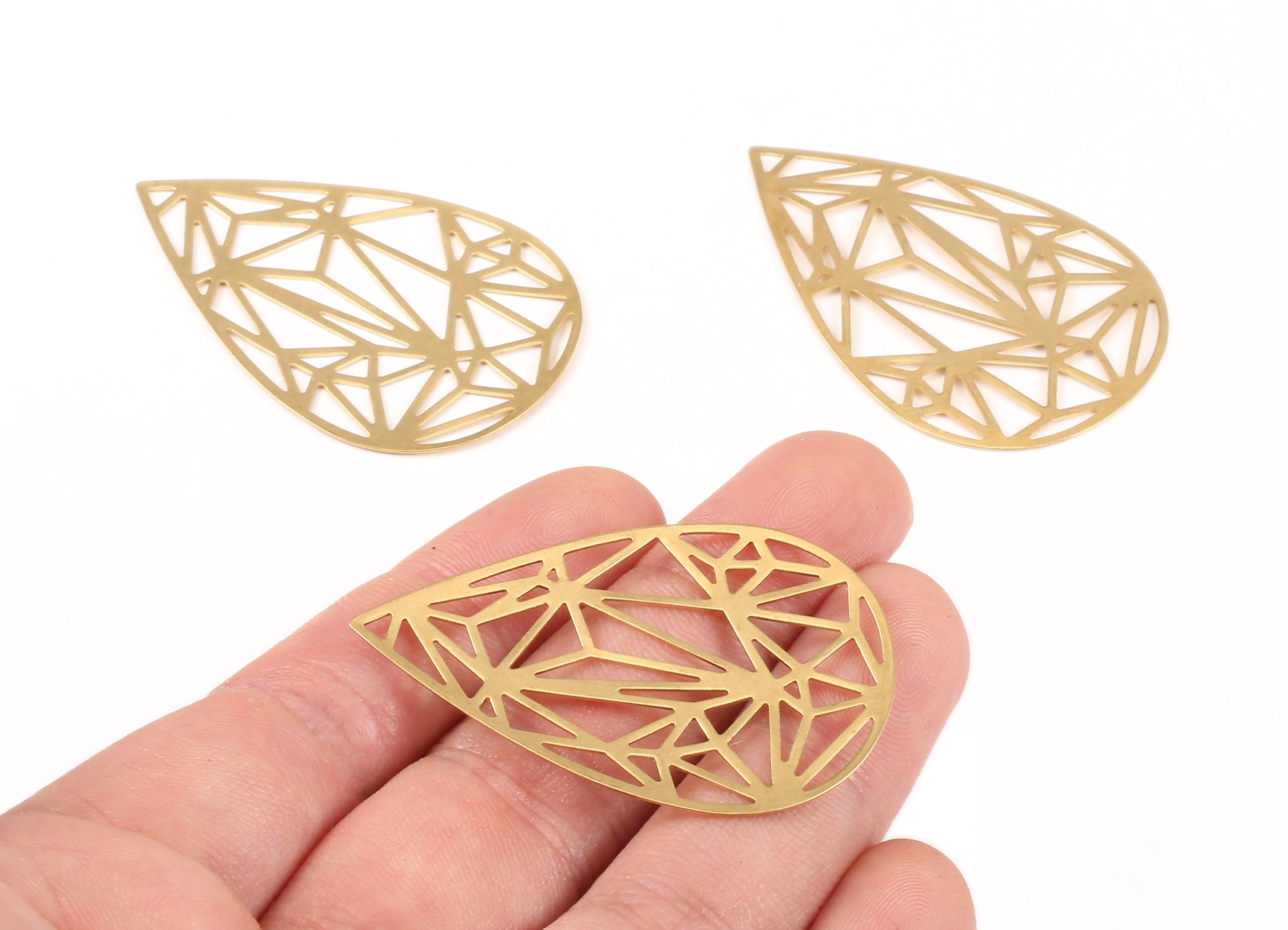 Brass Drop Charms - Raw Brass Drop Earrings and Pendant - Earring Findings - Jewelry Supplies - 41.9x31.79x0.38mm - PP2300 - DOMEDBAZAAR