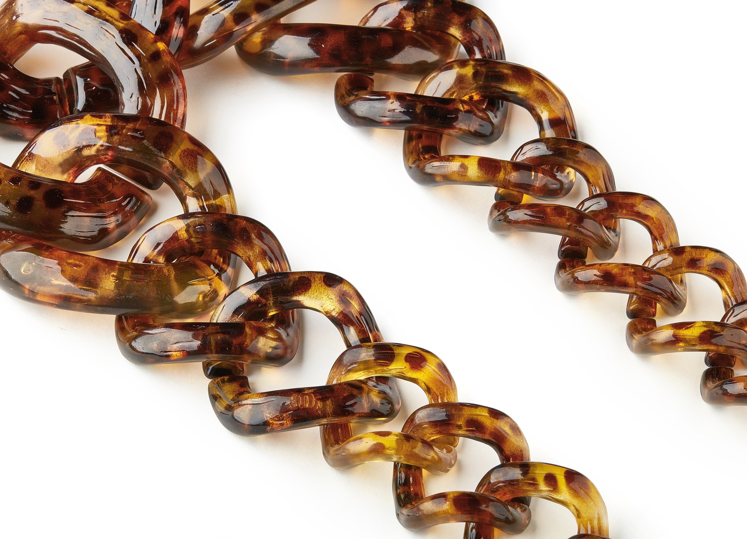 Acrylic Curb Chain - Open Link Curb Chain - 1strand : 46.5cm - Plastic Curb Chain Links - Necklace Chain - 69.52x66.66x13.42mm - AC1693 - DOMEDBAZAAR