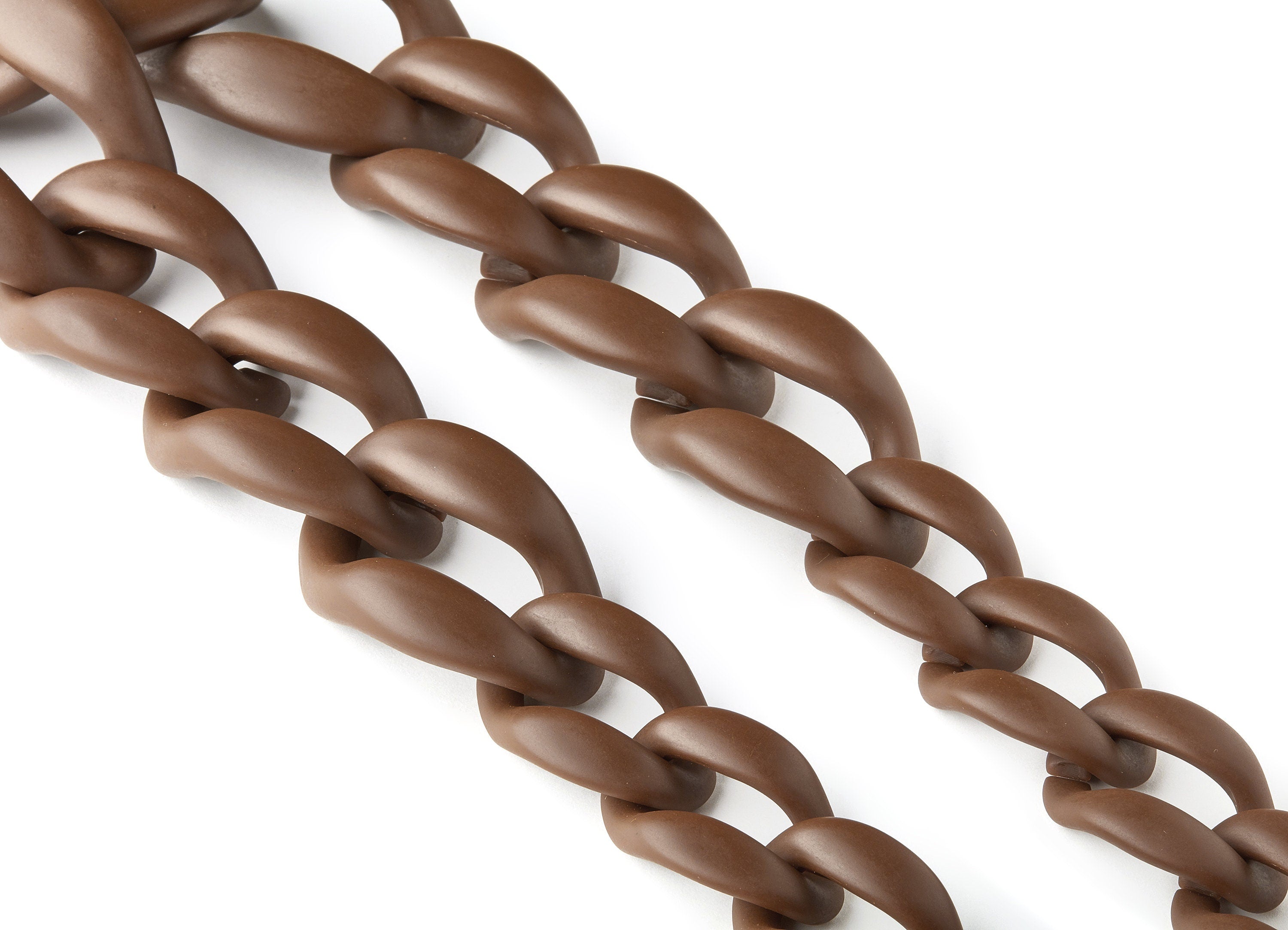 Acrylic Curb Chain - Matte Chain Open Link Curb - 1strand : 55cm - Plastic Curb Chain Links - Necklace Chain - 59.83x44.67x7.51mm - AC1684 - DOMEDBAZAAR