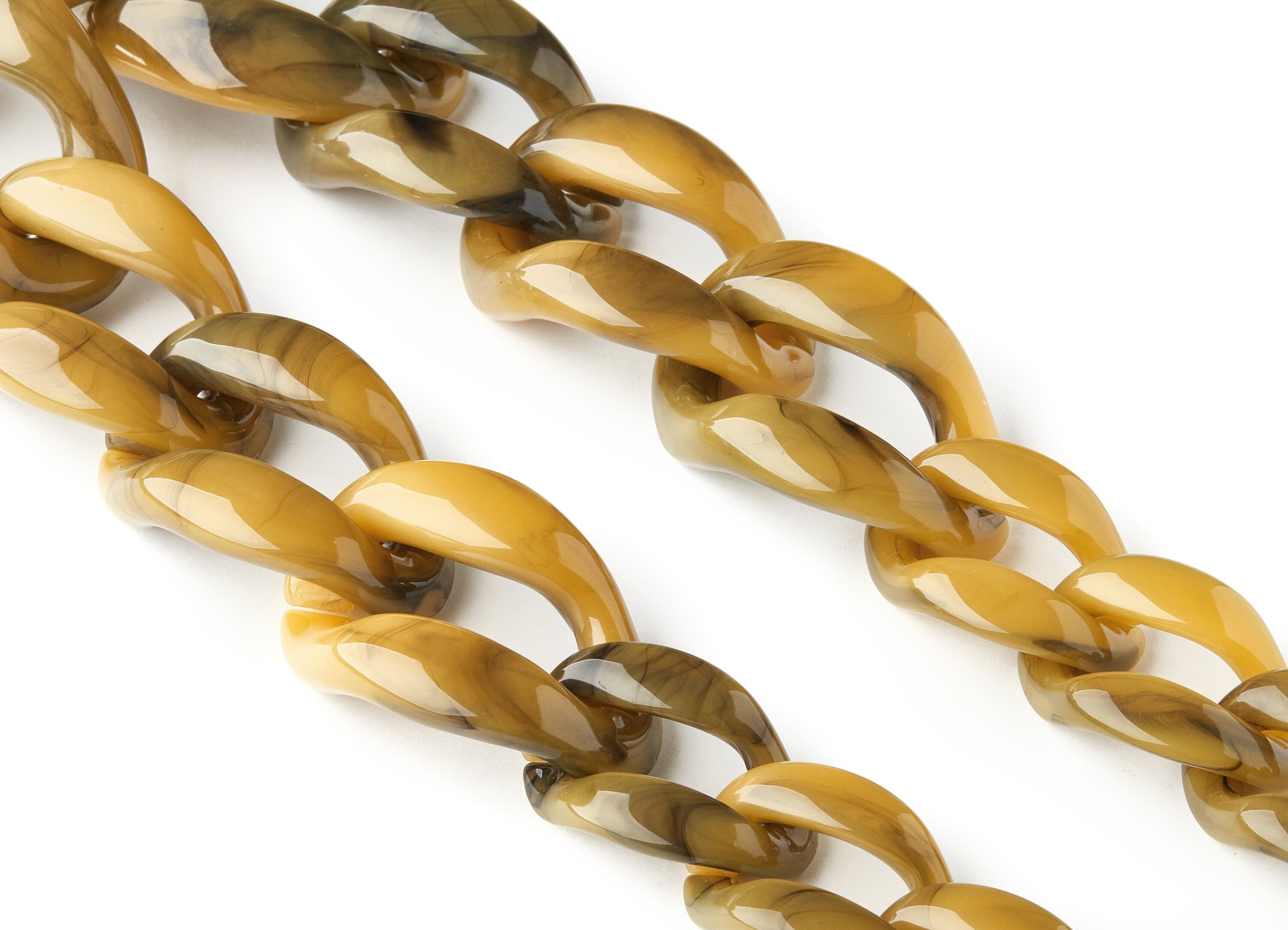 Acrylic Curb Chain - Open Link Curb Chain - 1strand : 55cm - Plastic Curb Chain Links - Necklace Chain - 59.83x44.67x7.51mm - AC1686 - DOMEDBAZAAR