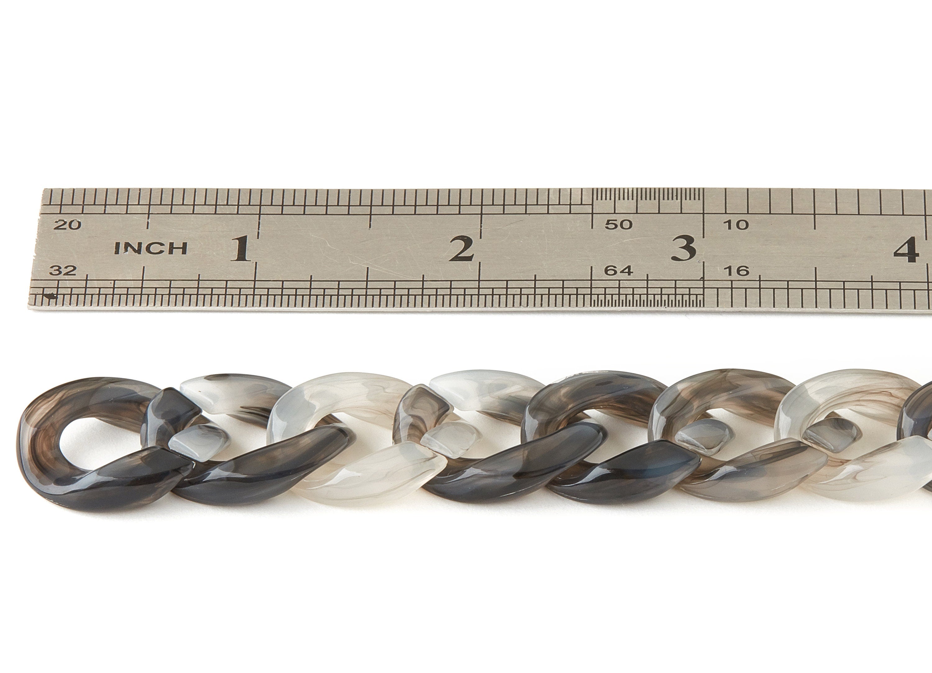 Acrylic Curb Chain - Open Link Curb Chain - 1strand : 100cm - Plastic Curb Chain Links - Necklace Chain - 22.96x19.67x6.43mm - AC1689 - DOMEDBAZAAR
