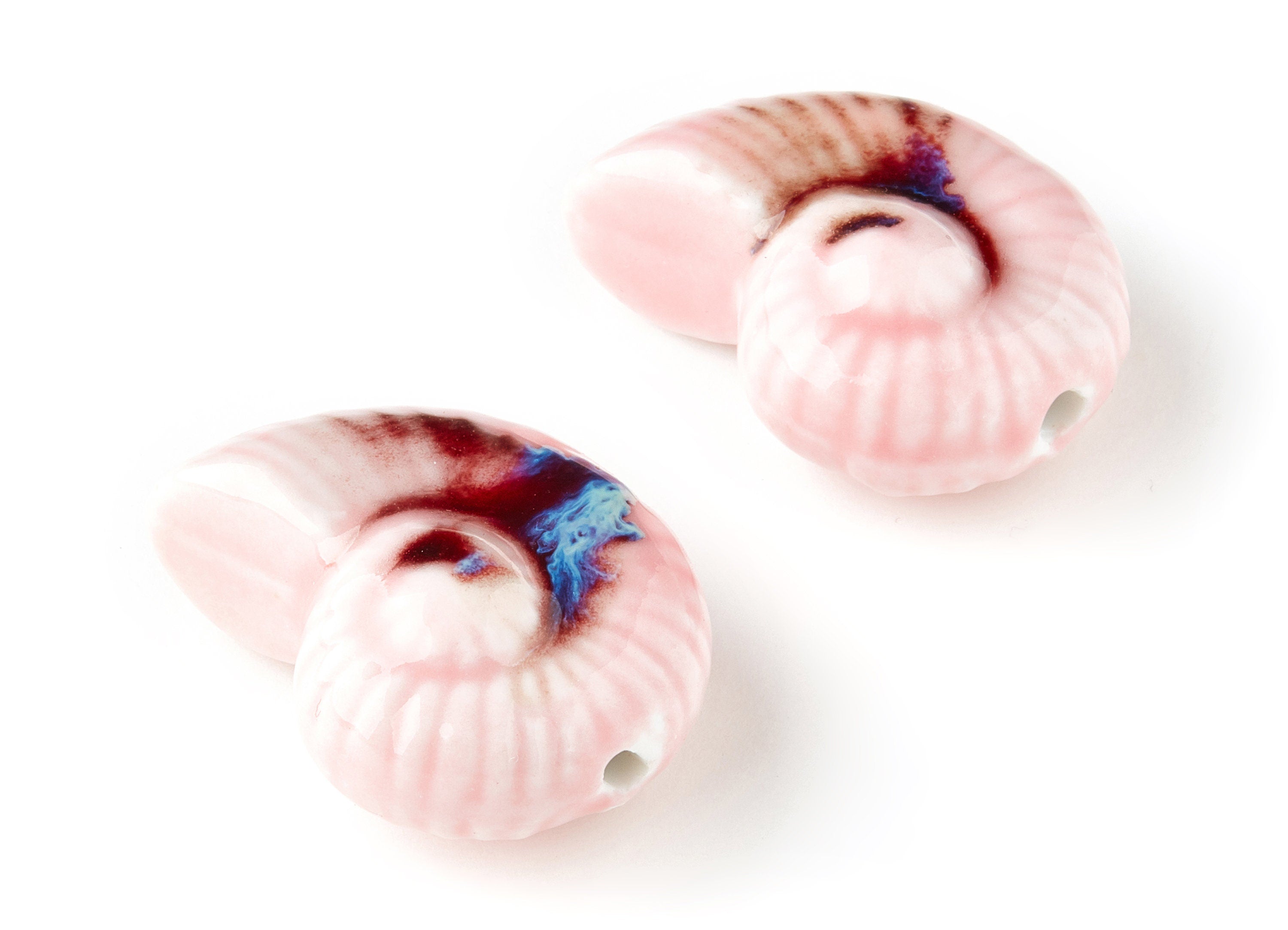 Glazed Ceramic Star Beads - Carved Beads - Handmade Beads - Necklace Beads - Connectors Beads - Jewelry Ssh - 41.27x32.79mm - NS1046 - DOMEDBAZAAR