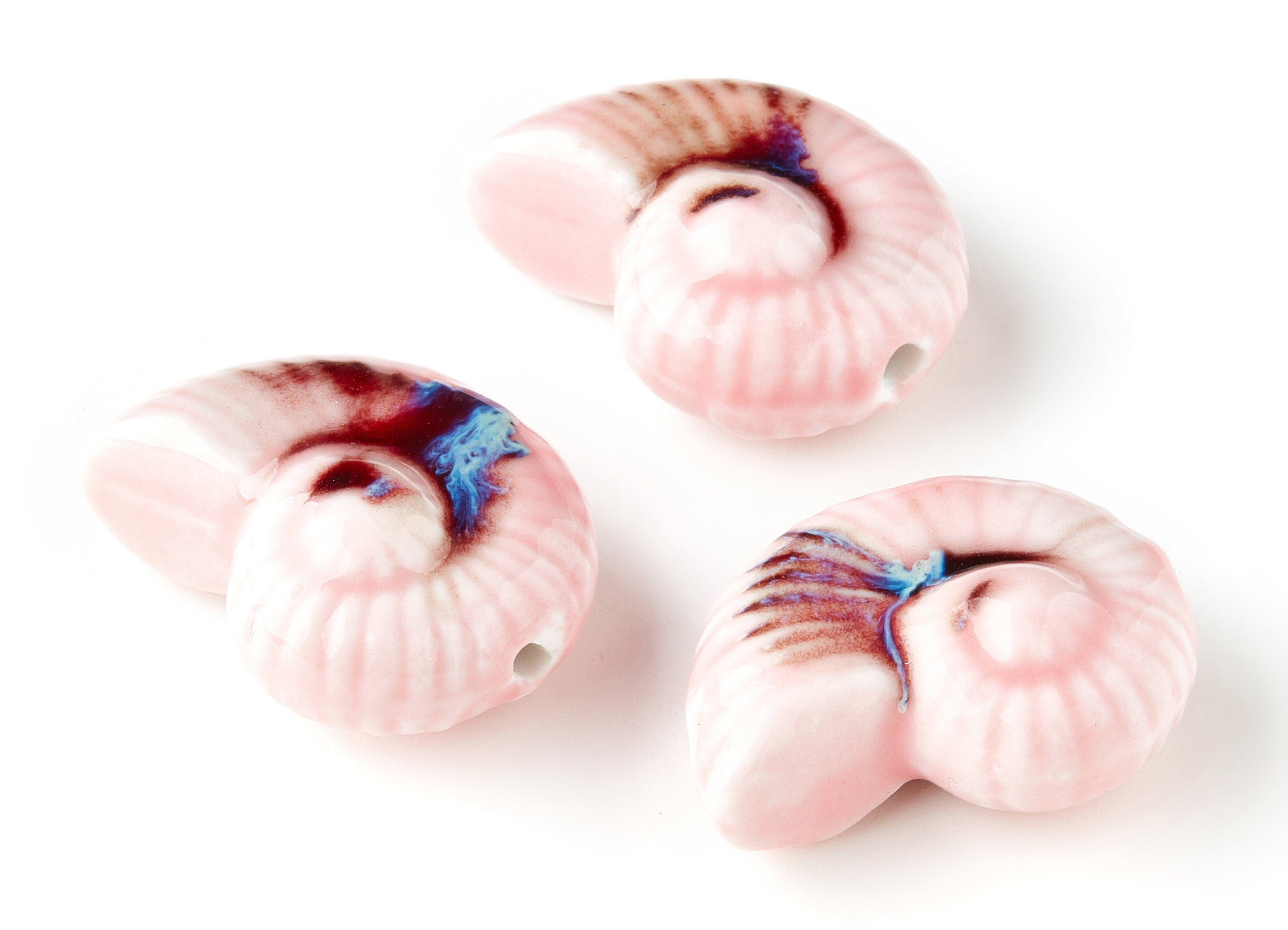 Glazed Ceramic Star Beads - Carved Beads - Handmade Beads - Necklace Beads - Connectors Beads - Jewelry Ssh - 41.27x32.79mm - NS1046 - DOMEDBAZAAR